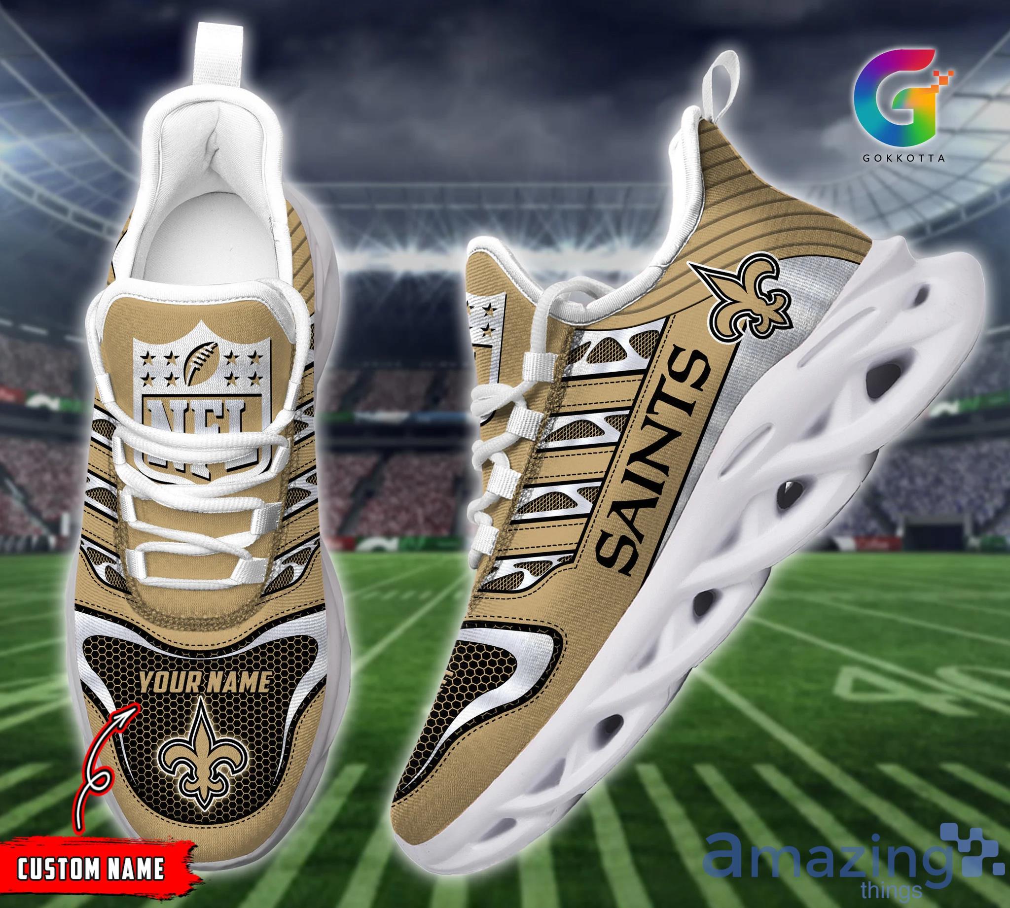 New Orleans Saints Custom Name Cool Max Soul Sneaker Running Shoes Product Photo 1