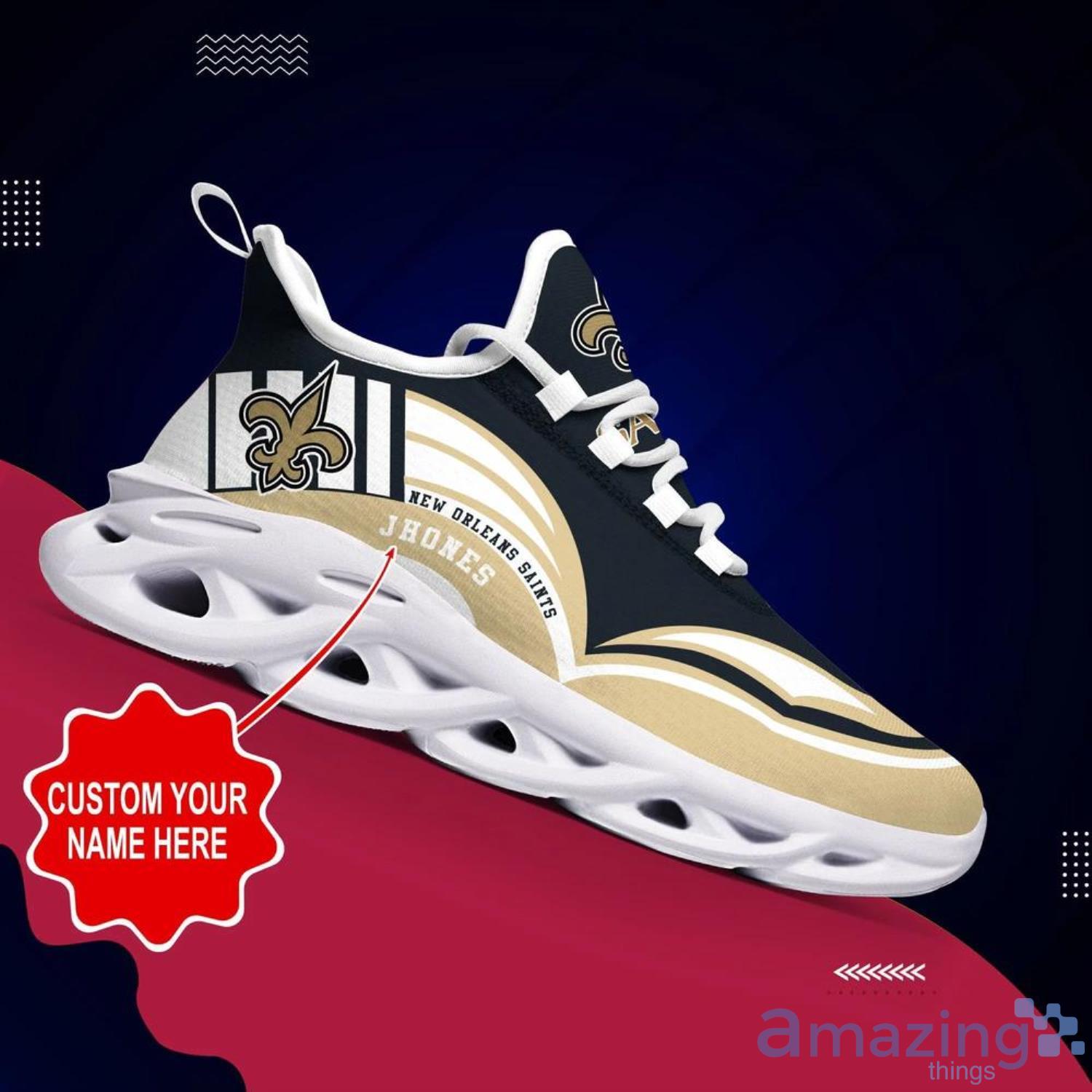 New Orleans Saints NFL Max Soul Shoes Custom Name Sneakers Gifts For NFL Fans Product Photo 1