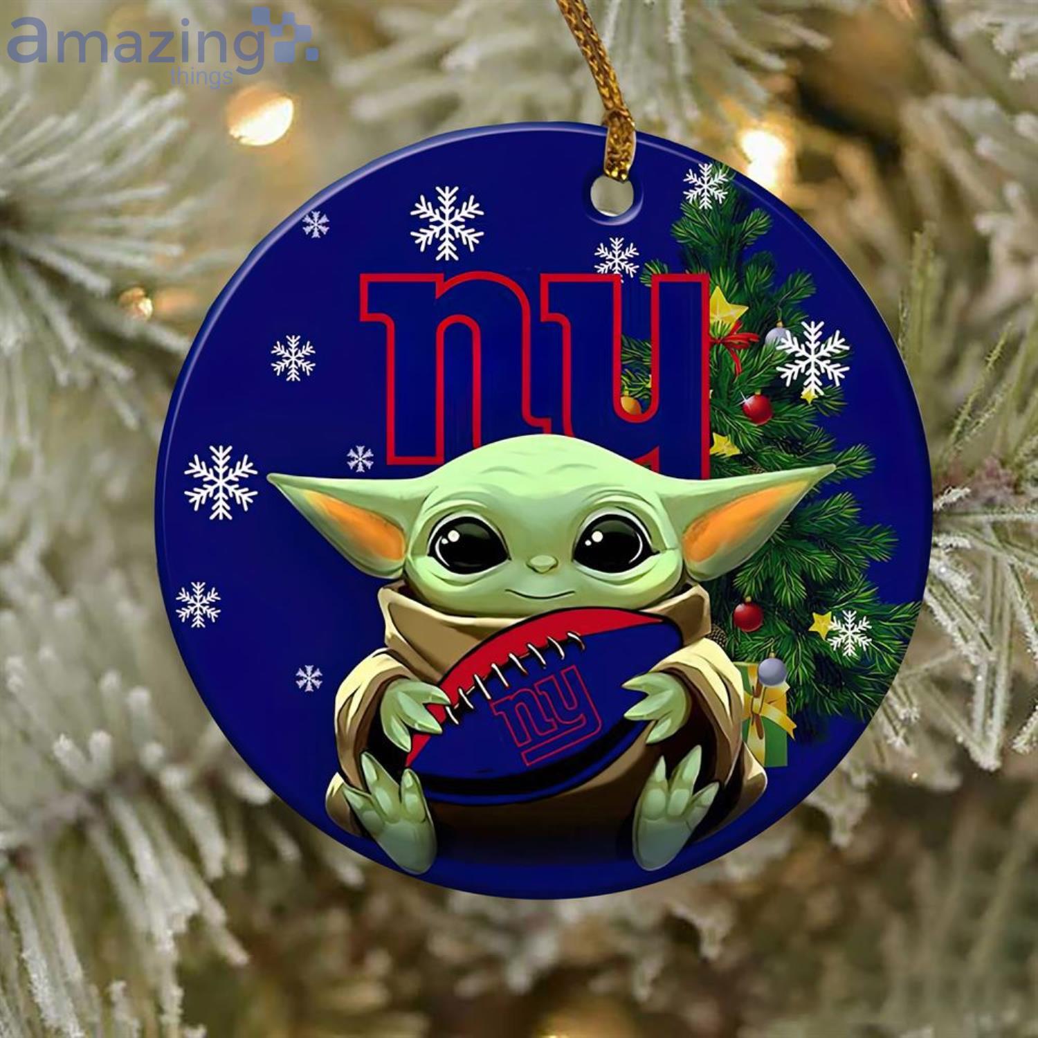 New York Giants Baby Yoda NFL Football Christmas Ornament Cute Christmas  Gifts