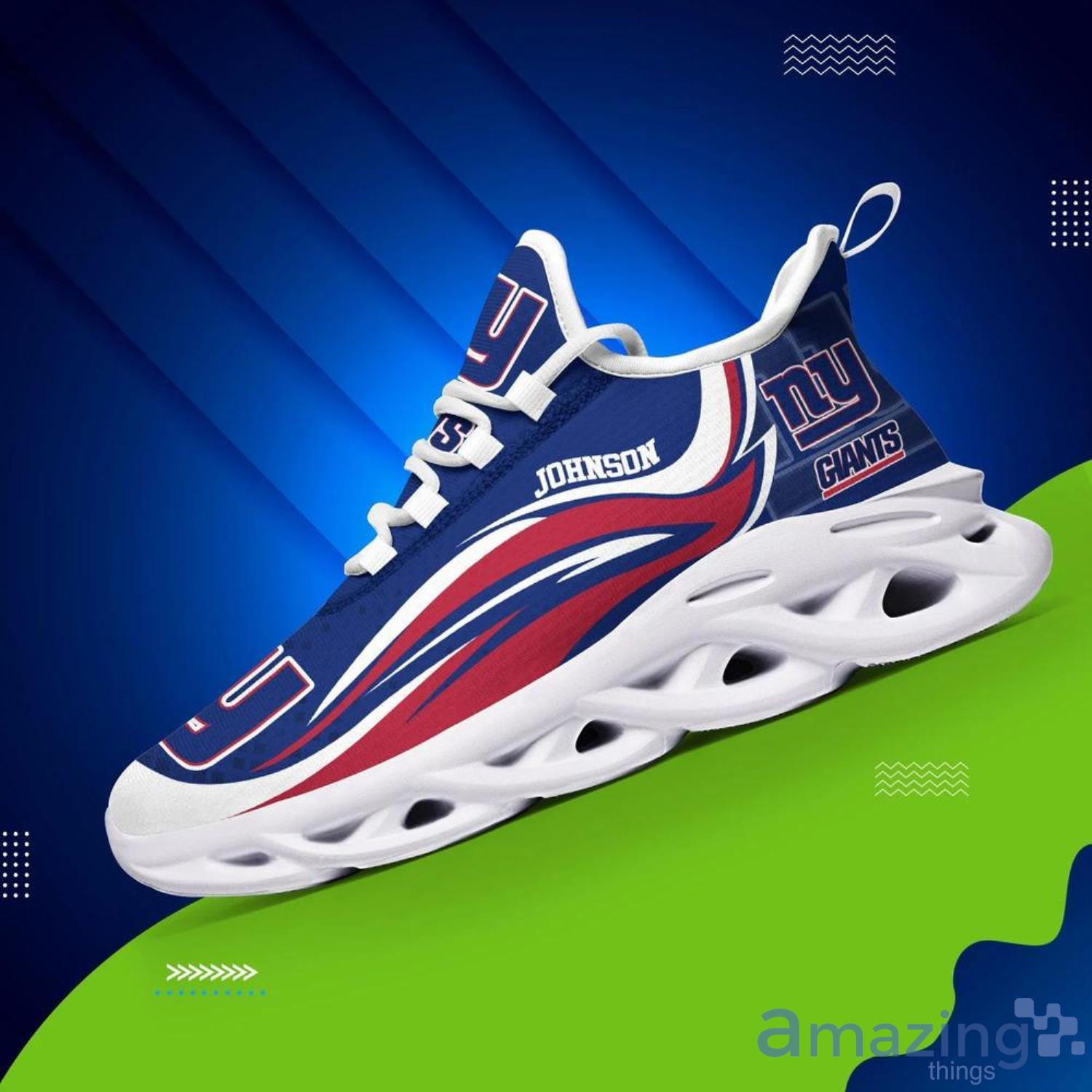 Personalize NFL New York Giants White Blue Max Soul Sneakers