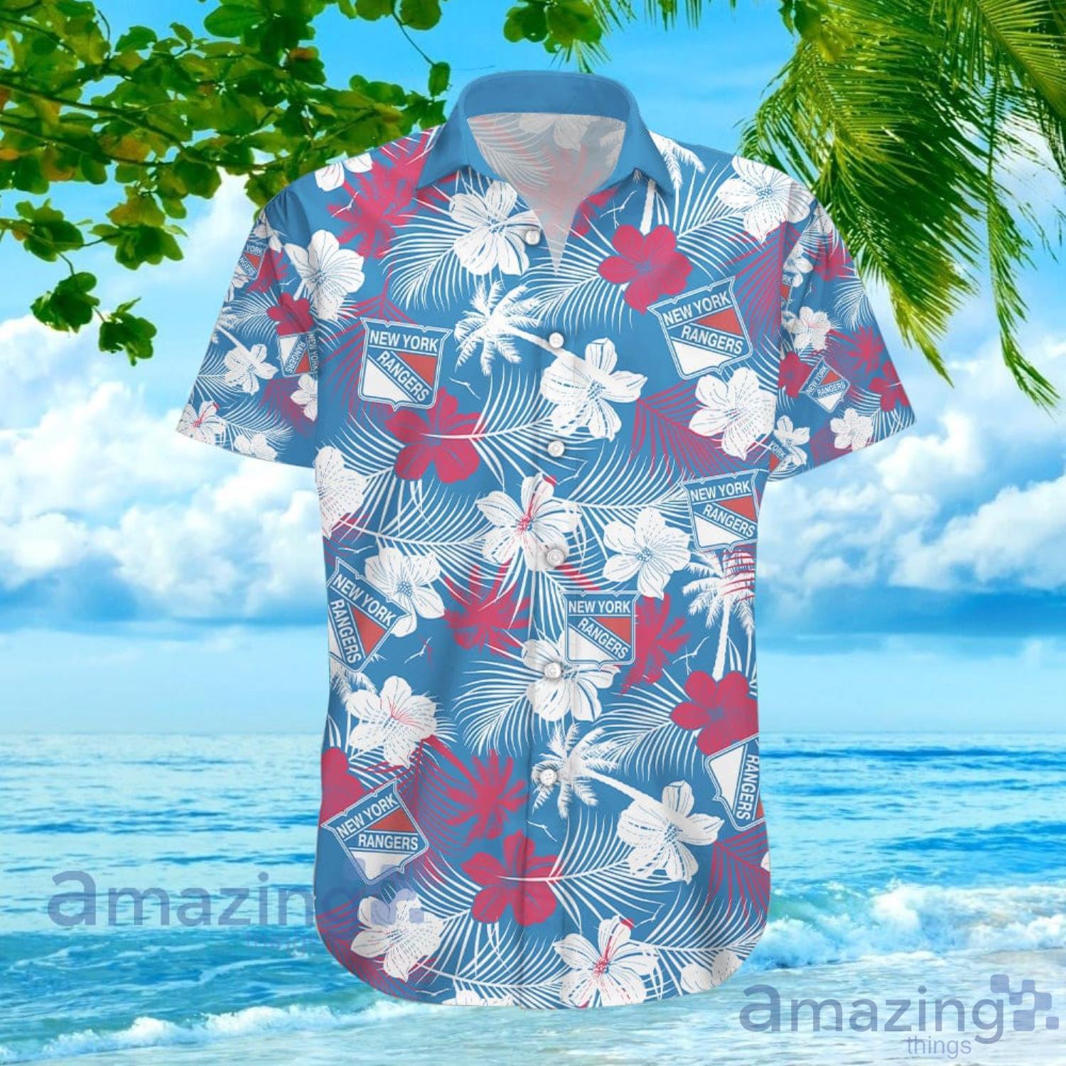 New York Rangers Hawaii Floral Hawaiian Shirt For Men And Women