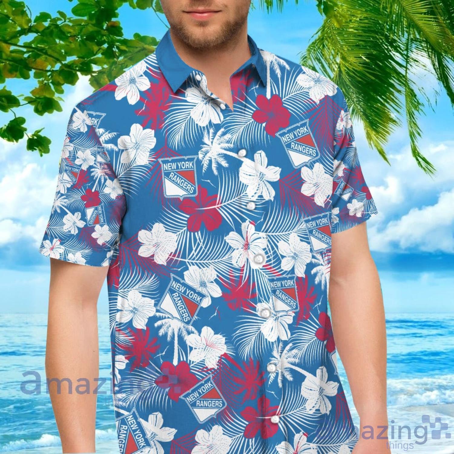 New York Rangers Hawaii Floral Hawaiian Shirt For Men And Women
