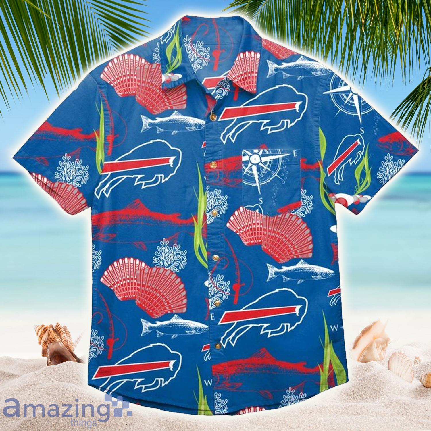 Nfl Buffalo Bills Floral Button Up Summer Hawaiian Shirt And