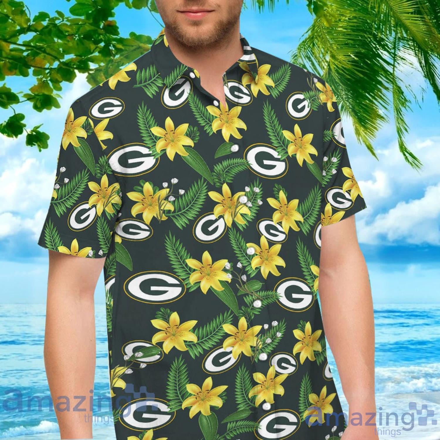 Green Bay Packers NFL Hawaiian Shirt Floral Button Up