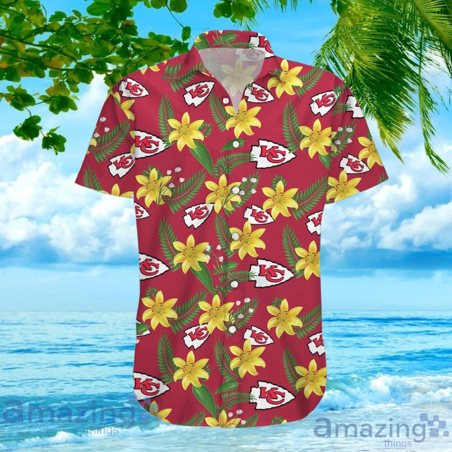 Men's Red Kansas City Chiefs Floral Woven Button-Up Shirt