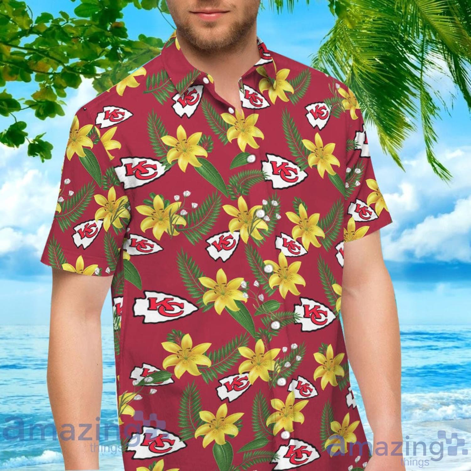 Kansas City Chiefs Flower Short Sleeve Authentic Hawaiian Shirt