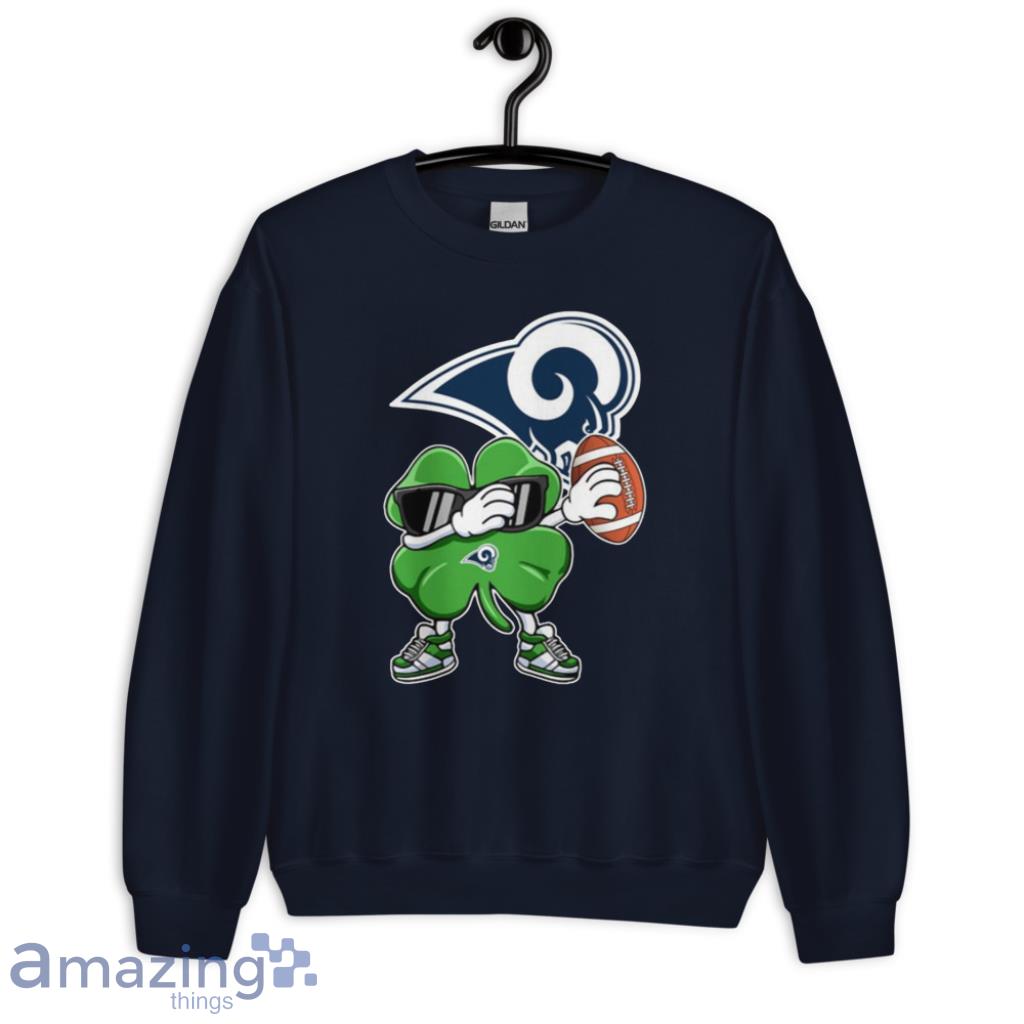 NFL Los Angeles Rams Football Dabbing Four Leaf Clover St. Patrick’s Day For Fans T Shirt image NFL Los Angeles Rams Football Dabbing Four Leaf Clover St. Patrick’s Day For Fans T Shirt - Unisex Crewneck Sweatshirt-1
