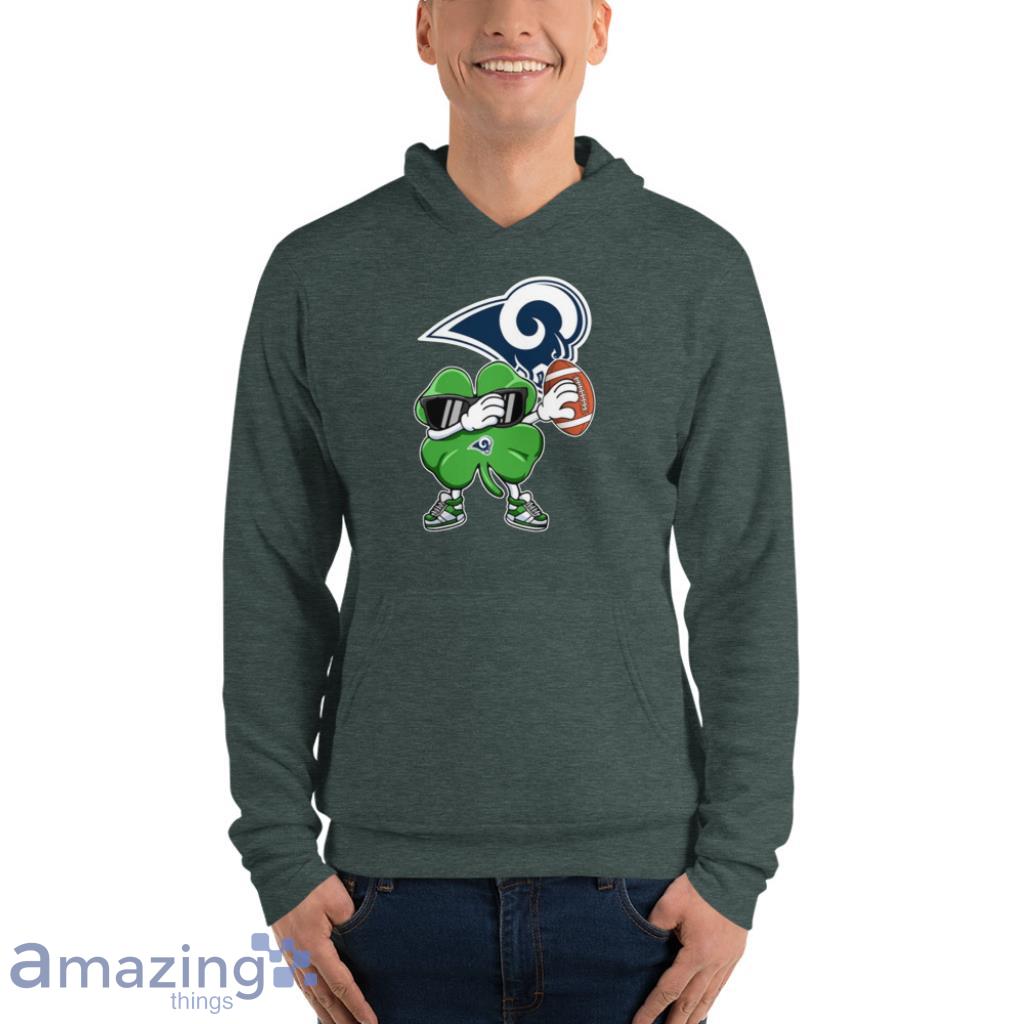 NFL Los Angeles Rams Football Dabbing Four Leaf Clover St. Patrick’s Day For Fans T Shirt image NFL Los Angeles Rams Football Dabbing Four Leaf Clover St. Patrick’s Day For Fans T Shirt - Unisex Fleece Pullover Hoodie-1