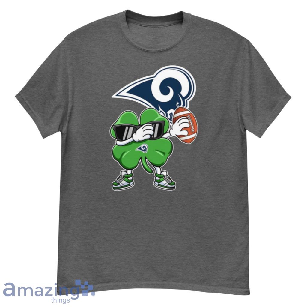 NFL Los Angeles Rams Football Dabbing Four Leaf Clover St. Patrick’s Day For Fans T Shirt - G500 Men’s Classic T-Shirt-1