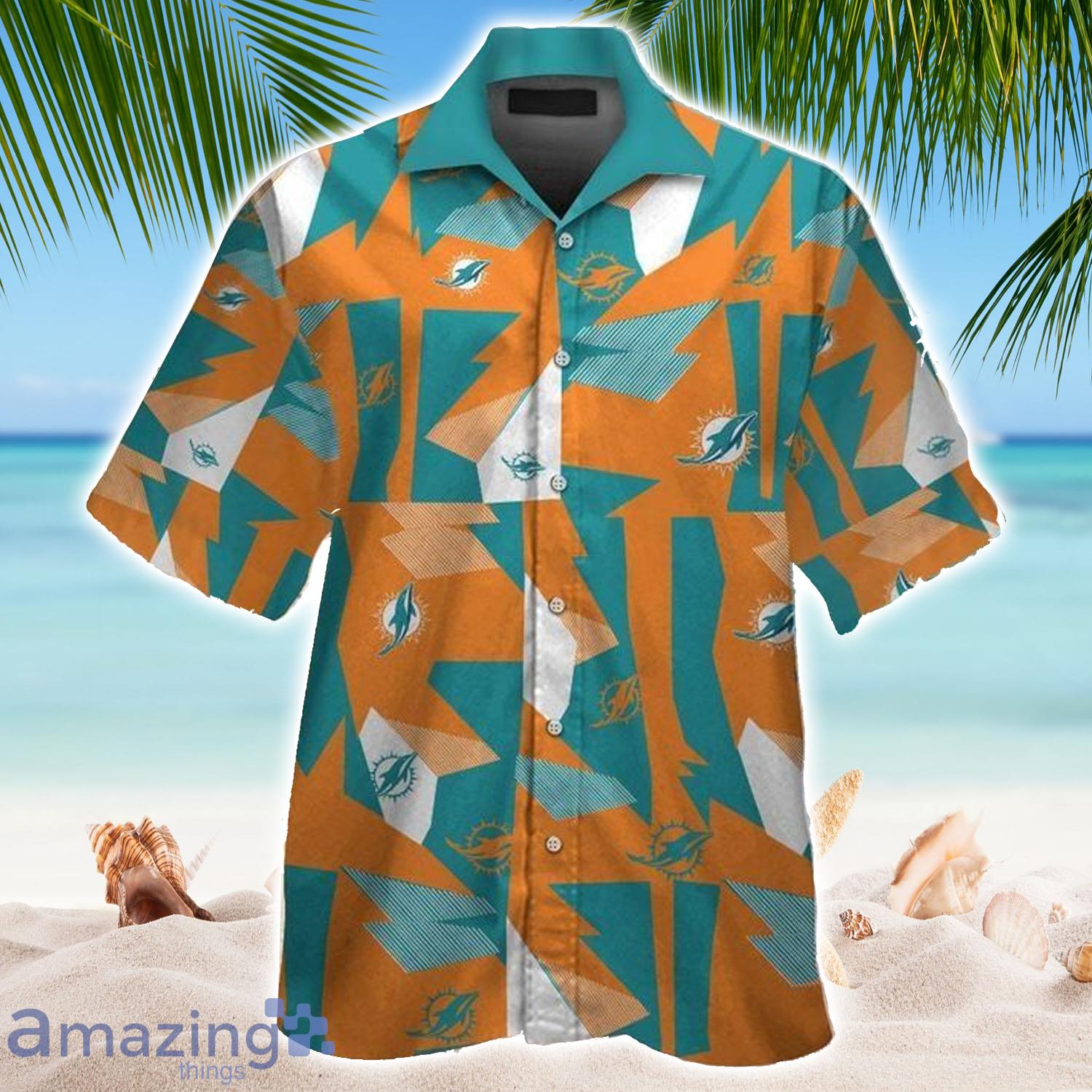 NFL Miami Dolphins Button Up Tropical Aloha 9 Hawaiian Shirt