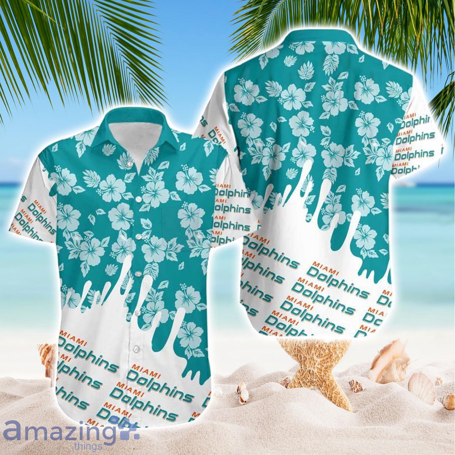 NFL Miami Dolphins Hawaiian Shirt,Aloha Shirt,Flower Blue