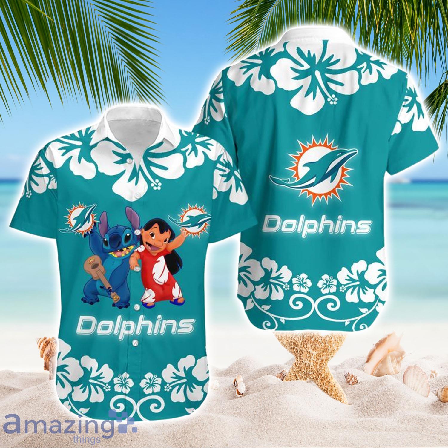 NFL Miami Dolphins Lilo & Stitch Summer Hawaiian Shirt