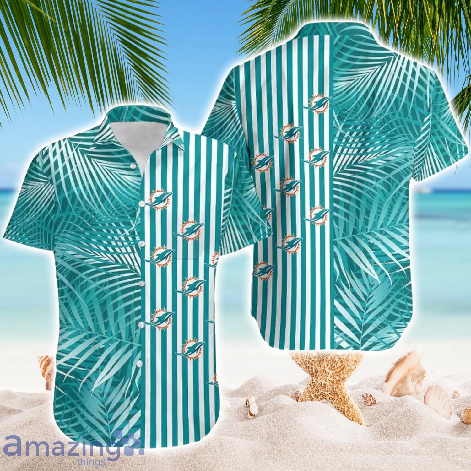 Tropical Aloha NFL Miami Dolphins Hawaiian Shirt Palm Leaves