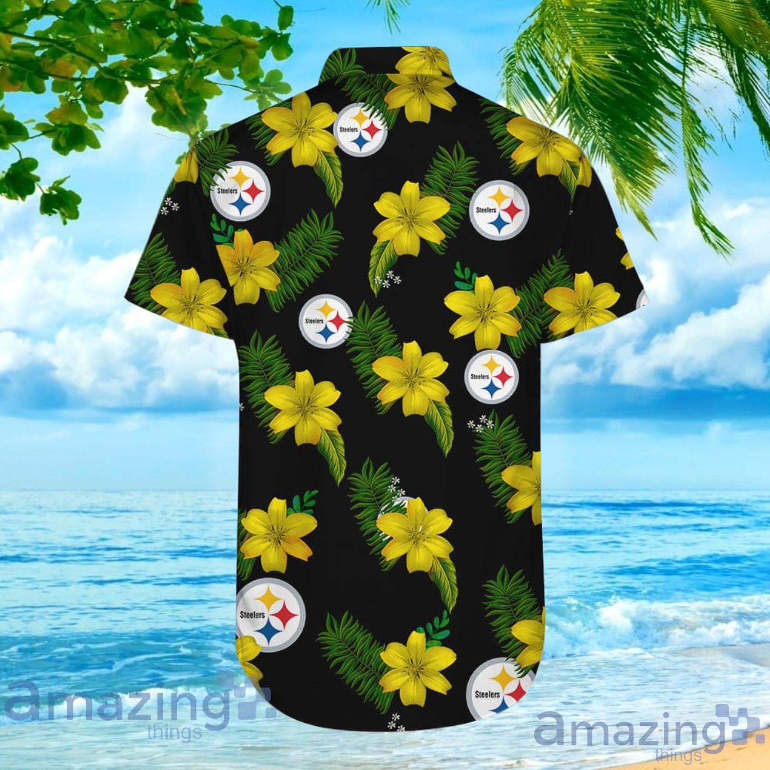 Nfl Pittsburgh Steelers Tropical Flower Hawaiian Shirt For Men And Women Product Photo 1