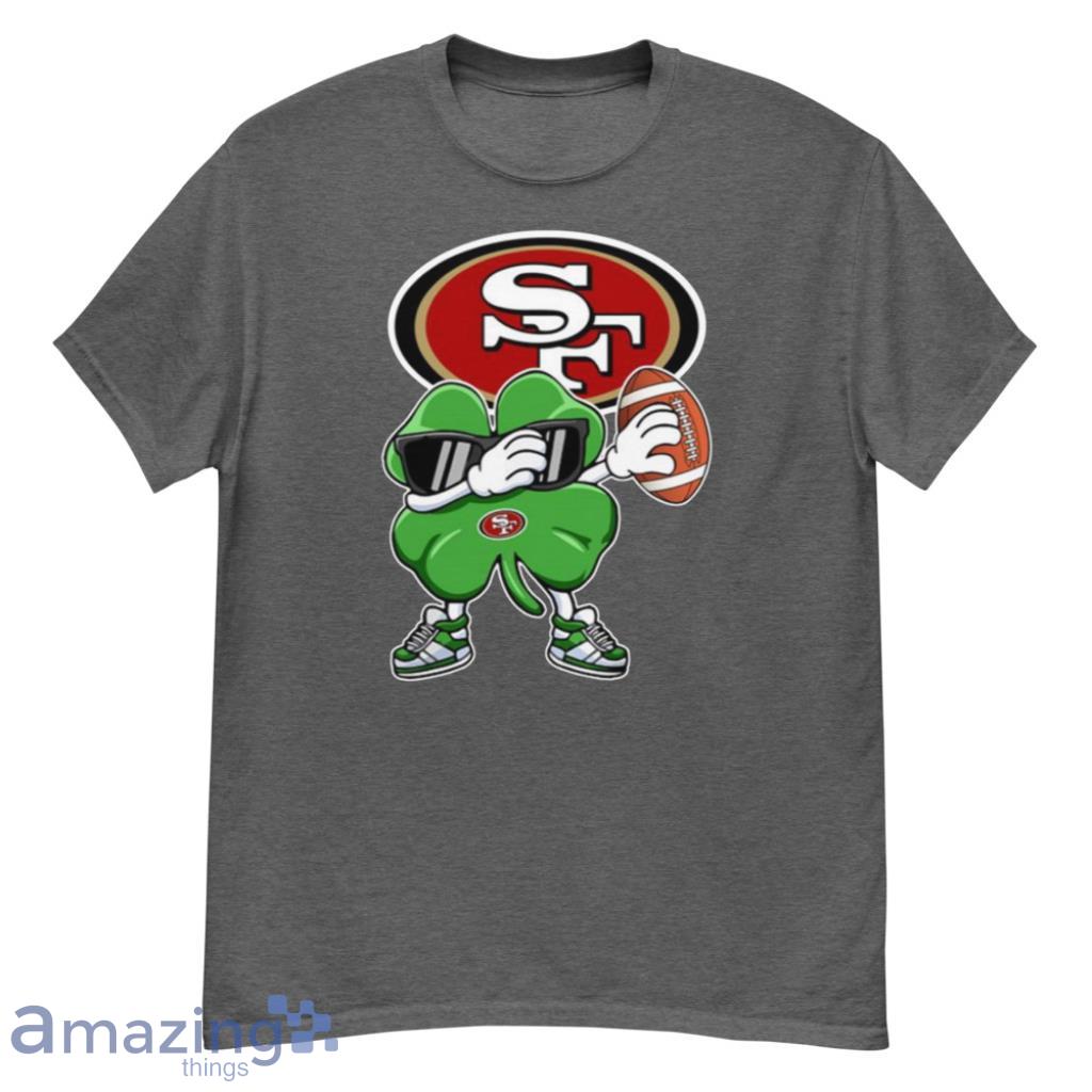 NFL San Francisco 49ers Football Dabbing Four Leaf Clover St. Patrick’s Day For Fans T Shirt - G500 Men’s Classic T-Shirt-1