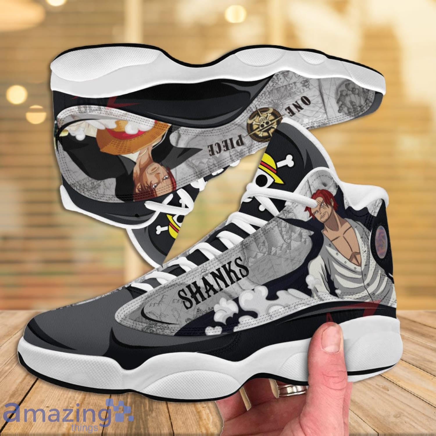 One Piece Shanks AJ13 Sneakers Anime Air Jordan 13 Shoes - Banantees