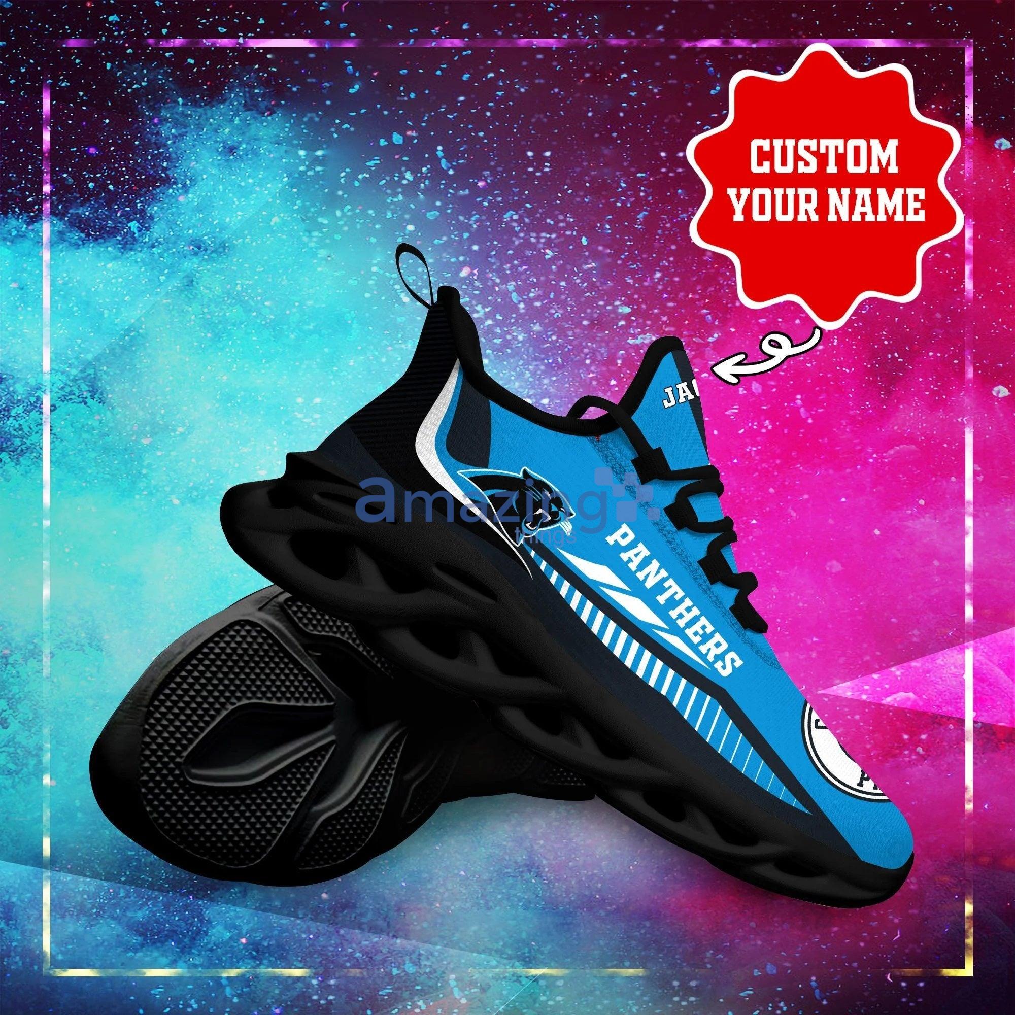 Carolina Panthers Personalized Name NFL Max Soul Shoes Men And