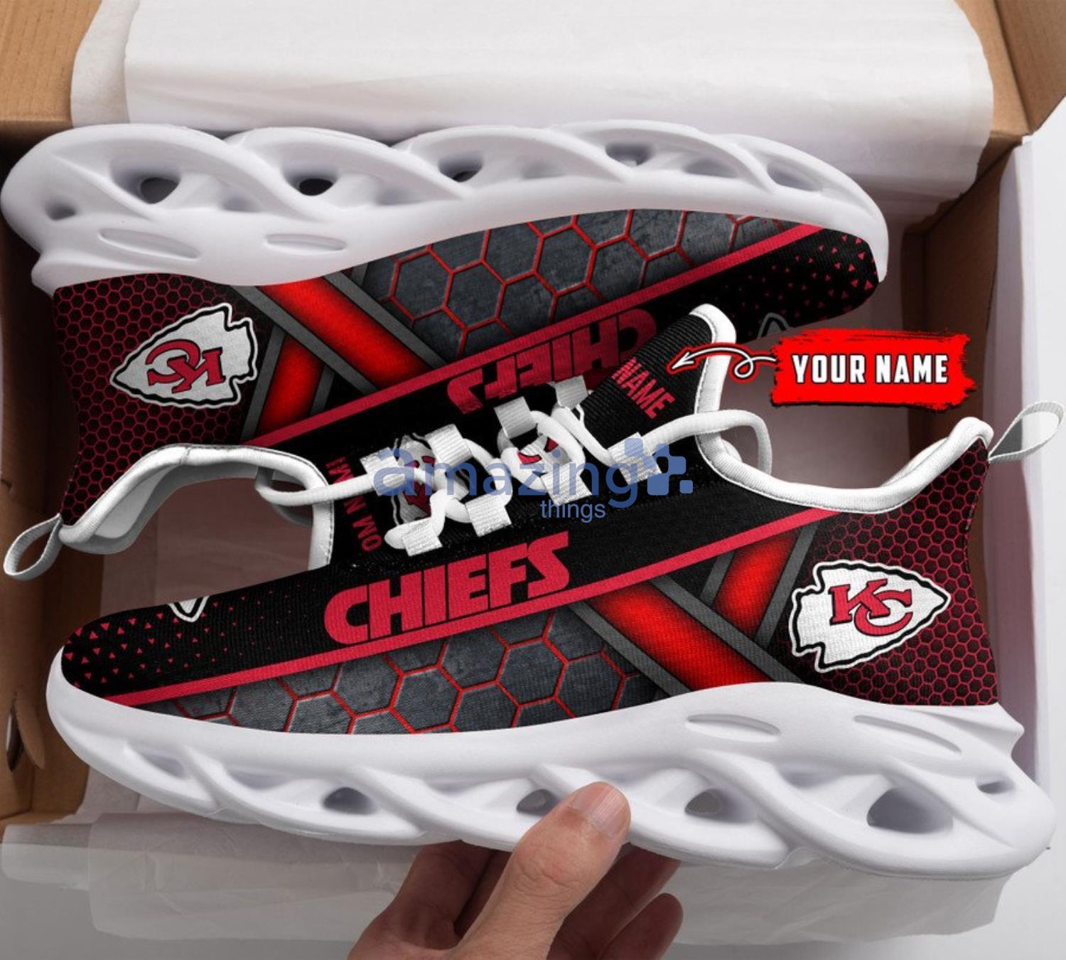 Kansas City Chiefs Custom Name Personalized Red Max Soul Sneakers