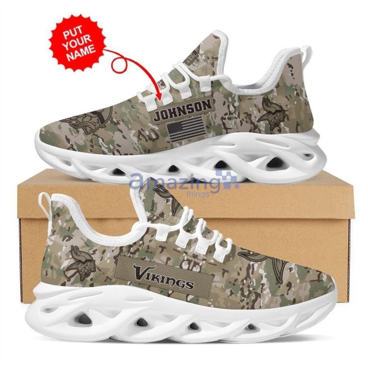 Minnesota Vikings Camo Camouflage Design Running Sneaker Max Soul Shoes  Gift For Men And Women - Freedomdesign