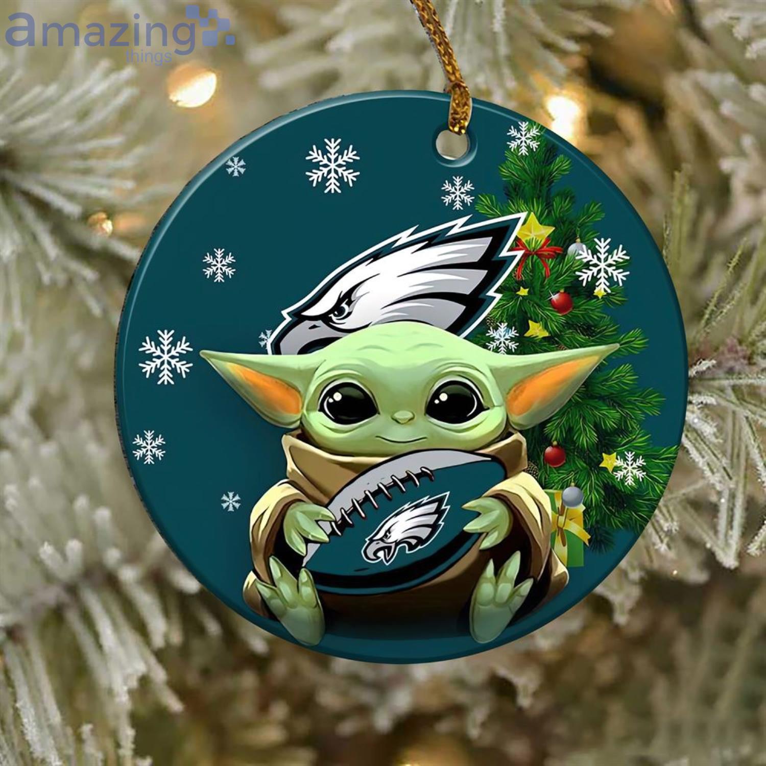 Philadelphia Eagles Baby Yoda NFL Football Christmas Ornament Cute Christmas  Gifts