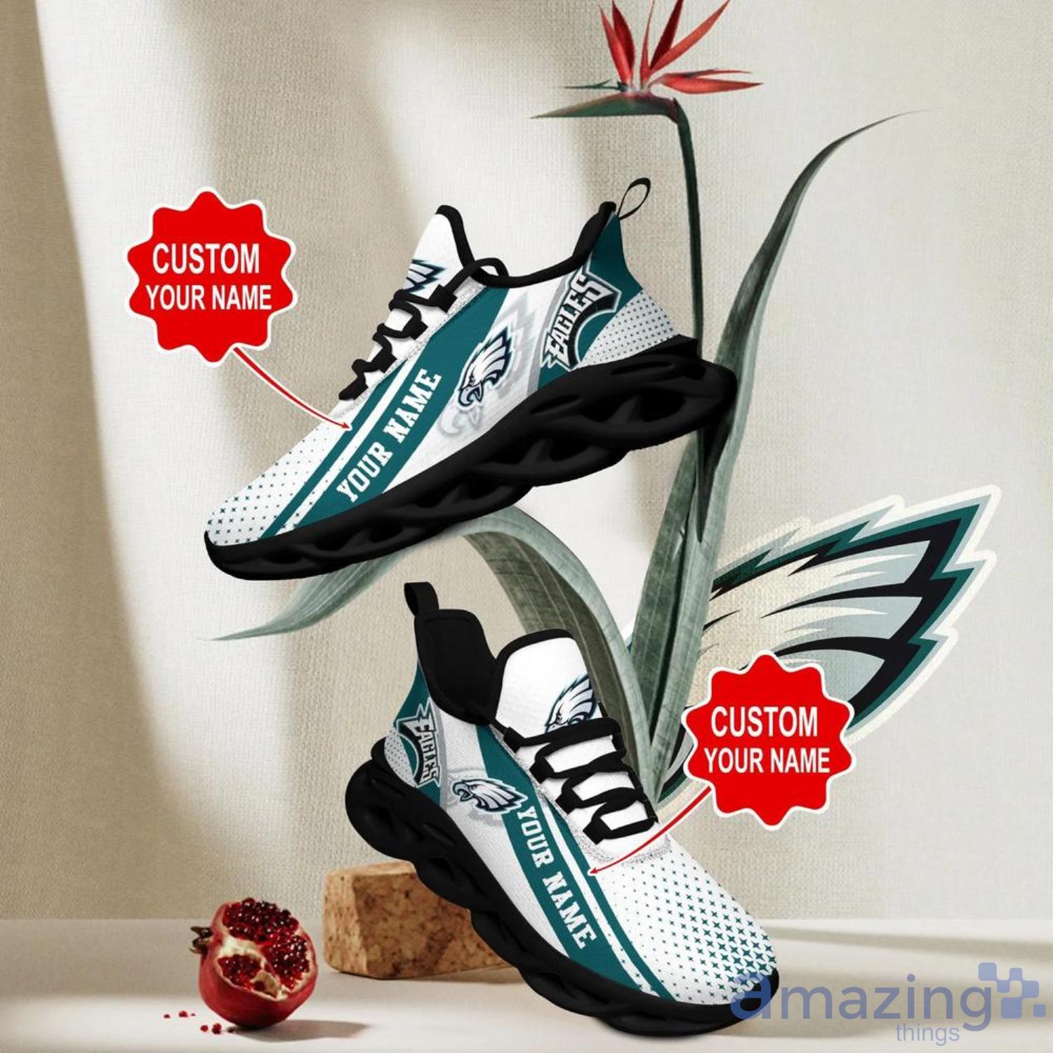 Custom Name NFL Chunky Sneakers Philadelphia Eagles Logo Max Soul