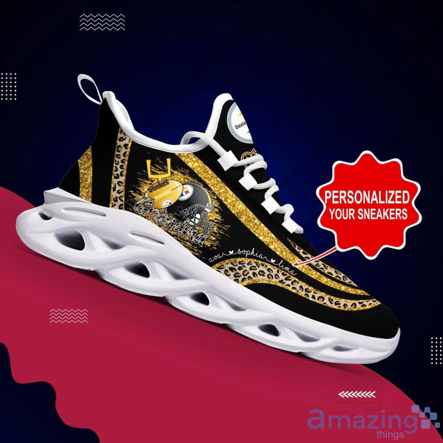 Pittsburgh Steelers Logo-Pattern Zipper Canvas Sneakers