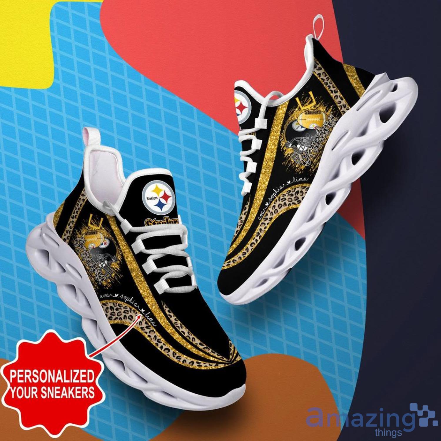 Pittsburgh Steelers Logo-Pattern Zipper Canvas Sneakers