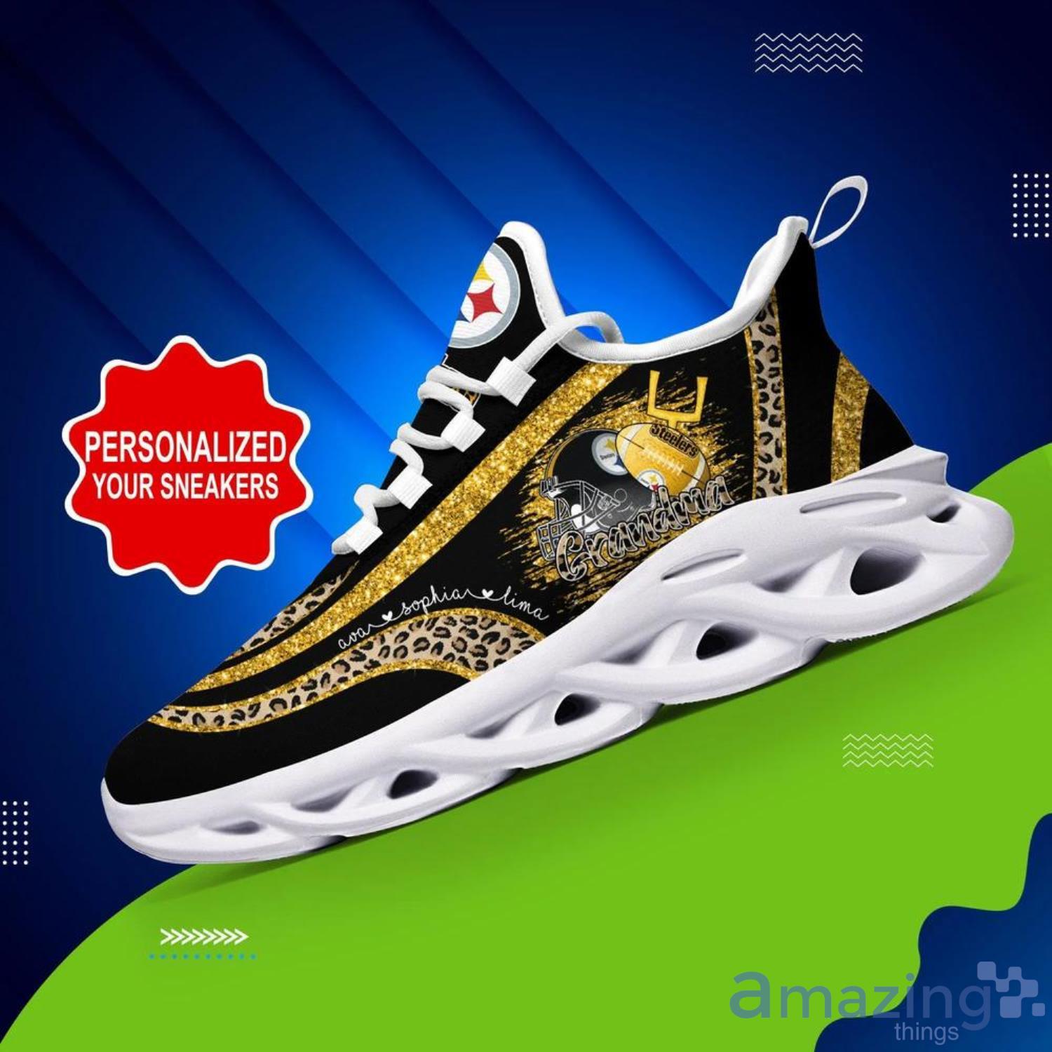 Pittsburgh Steelers Logo-Pattern Zipper Canvas Sneakers