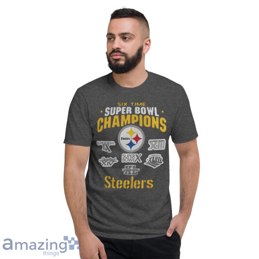 Pittsburgh Steelers Super Bowl Champions T-Shirt Mens Large Black Six-Burgh