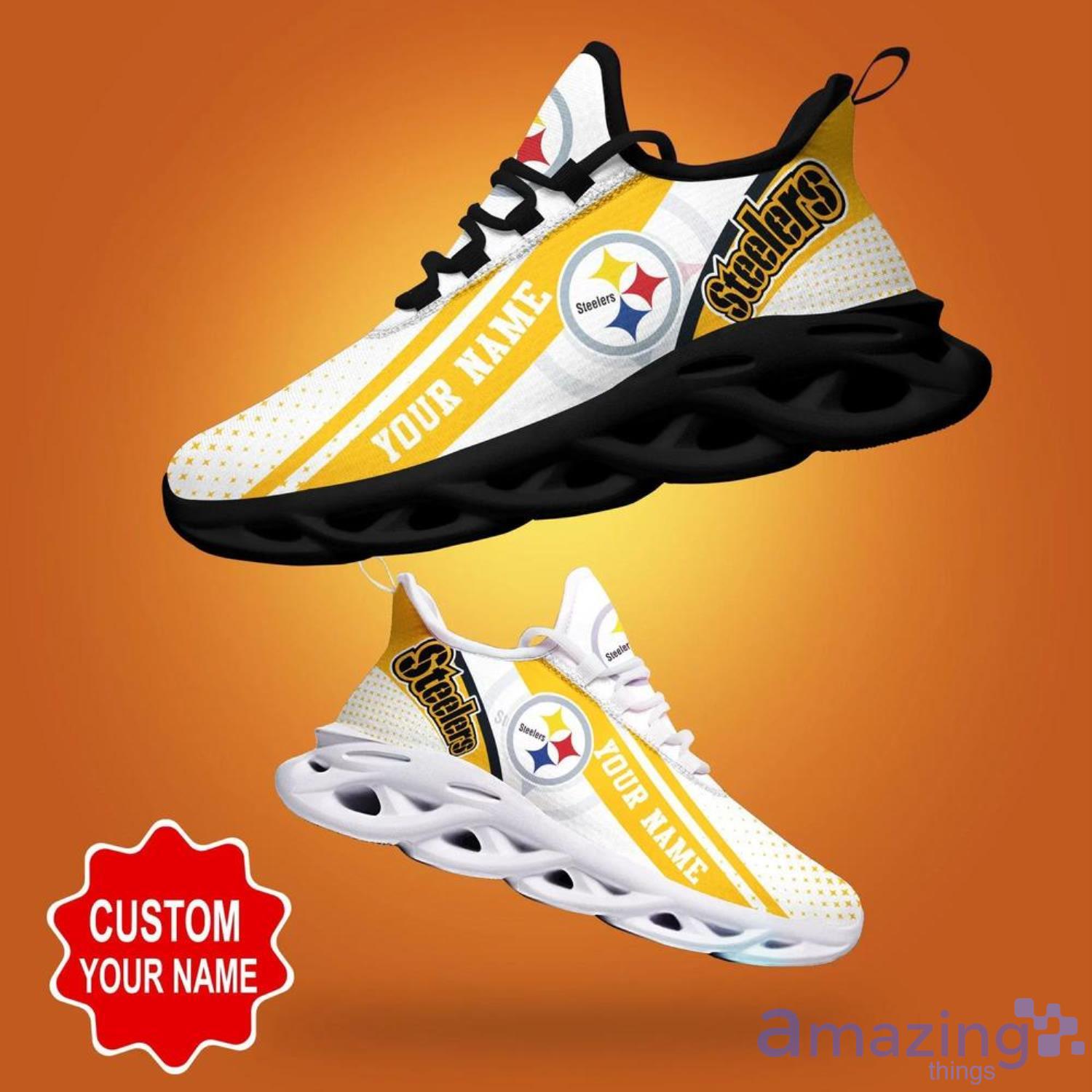 NEW Pittsburgh Steelers NFL Adidas Custom Name Max Soul Sneaker