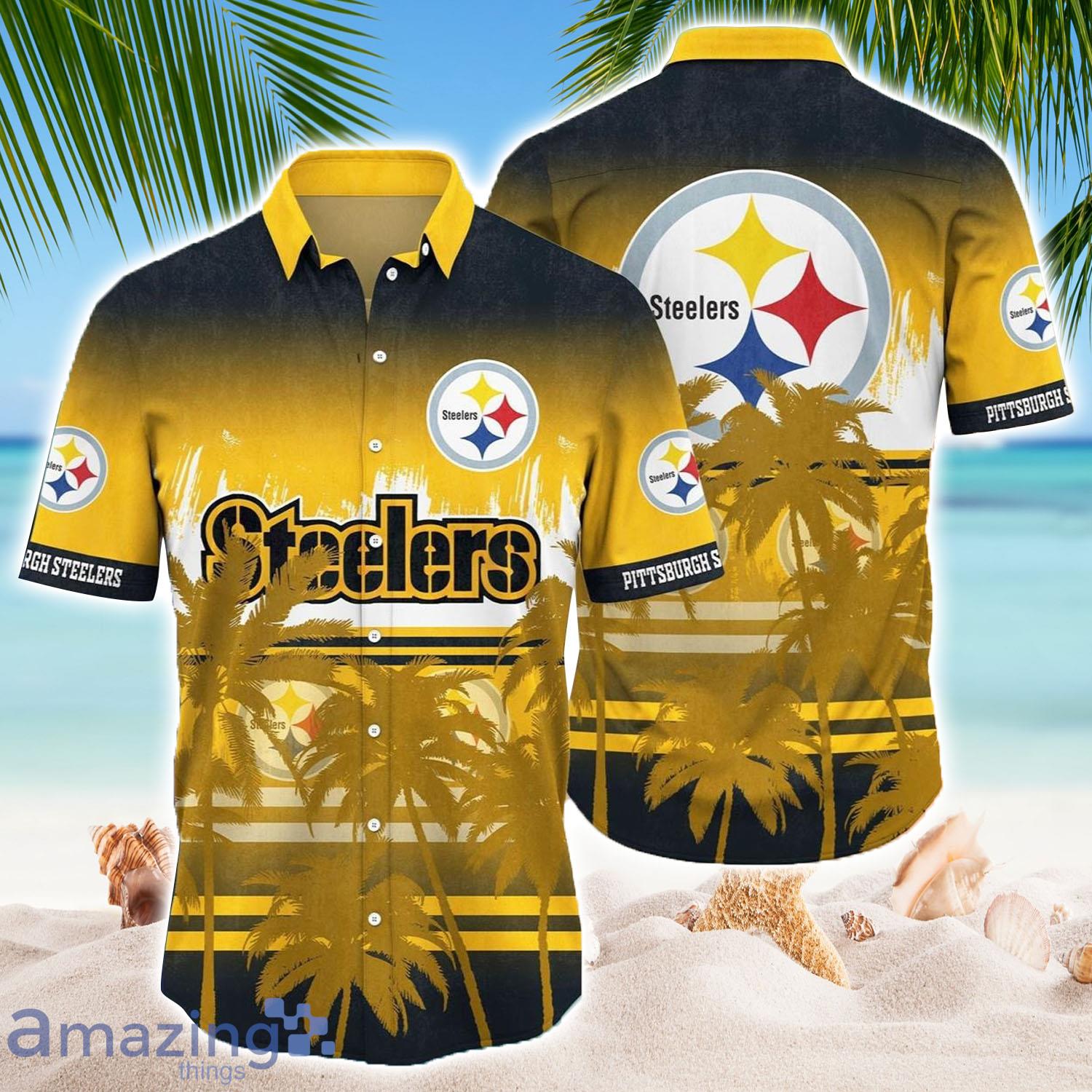 Pittsburgh Steelers Tree Yellow Hawaiian Shirt - Pittsburgh Steelers Tree Yellow Hawaiian Shirt