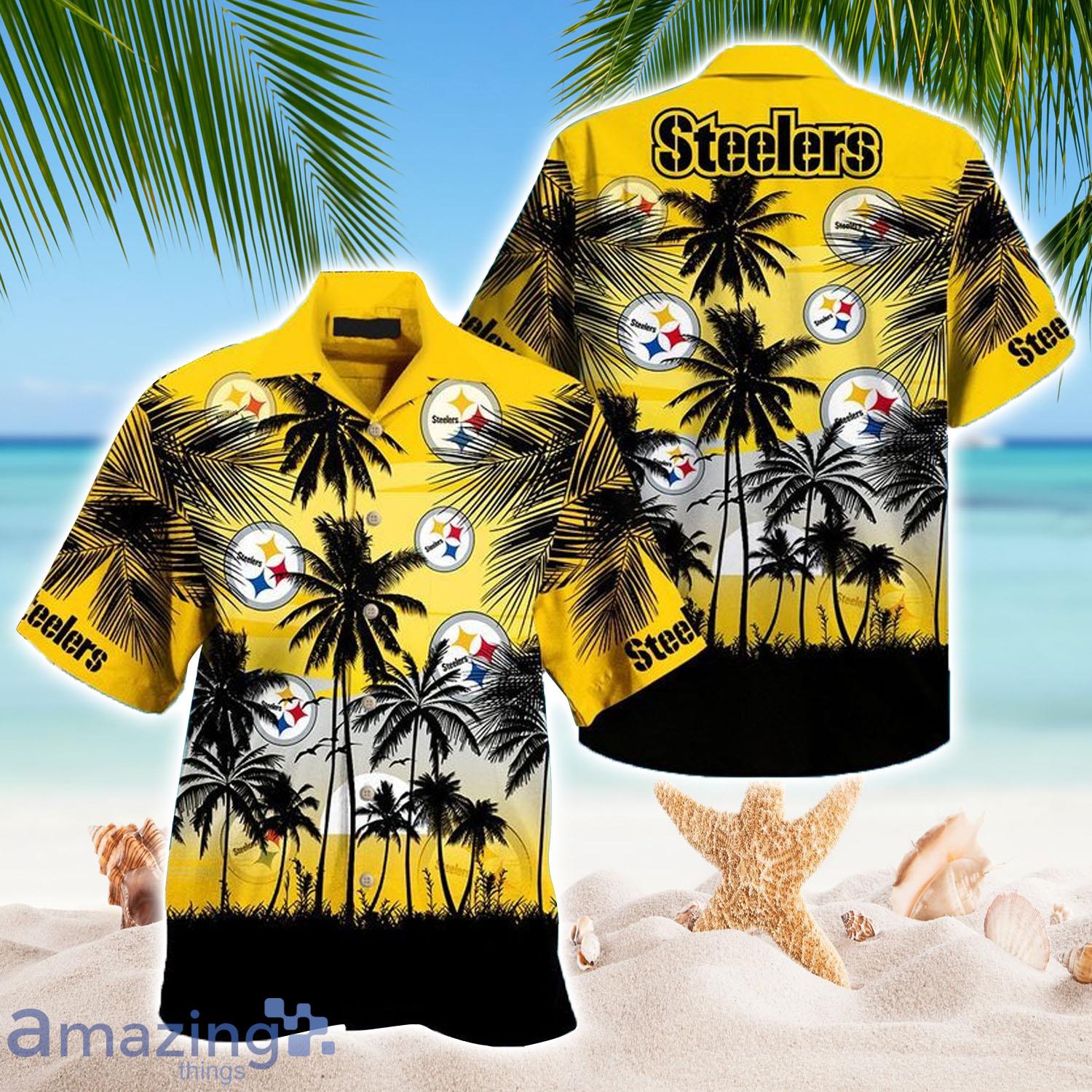 Football NFL Pittsburgh Steelers Hawaiian 3D yellow Shirt - Owl Fashion Shop