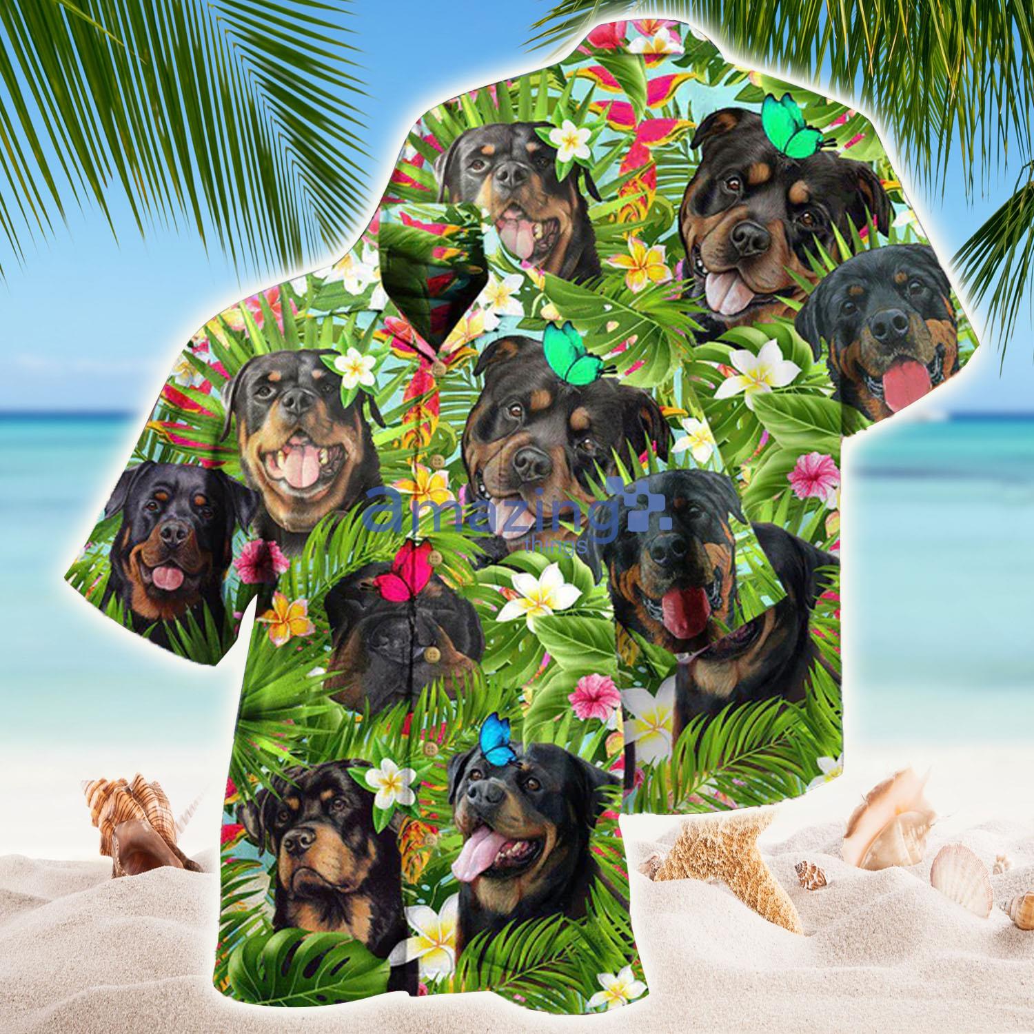 Rottweiler Dog Happy Summer Hawaiian Shirt - Rottweiler Dog Happy Summer Hawaiian Shirt