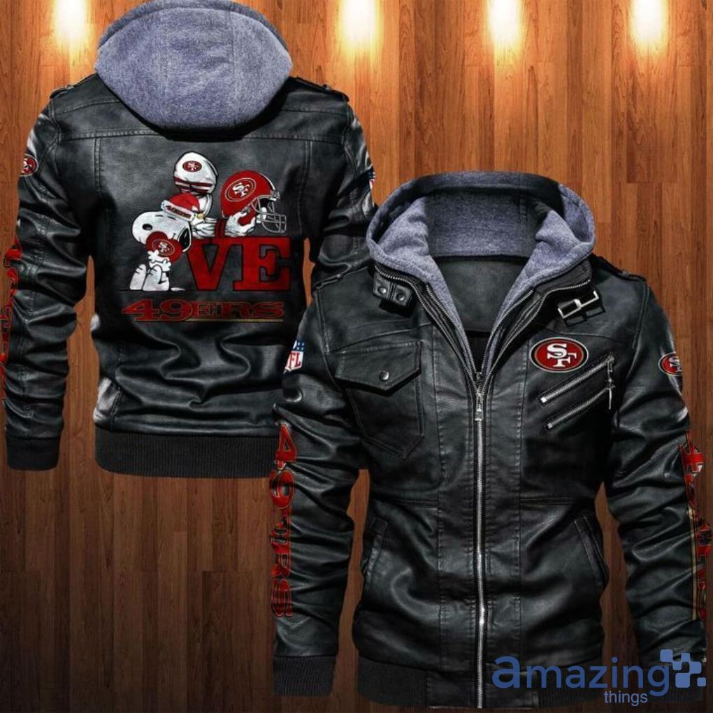San Francisco 49ers Nfl Snoopy Lover Sport Team Leather Jacket For Fan Product Photo 1