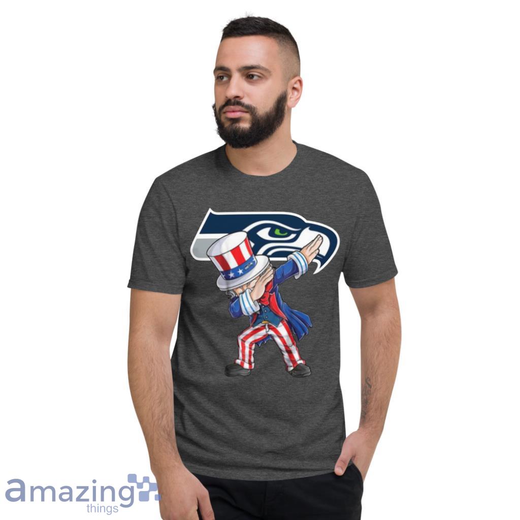 Seattle Seahawks NFL Football Dabbing Uncle Sam The Fourth of July For Fans T Shirt image Seattle Seahawks NFL Football Dabbing Uncle Sam The Fourth of July For Fans T Shirt - Short Sleeve T-Shirt-1