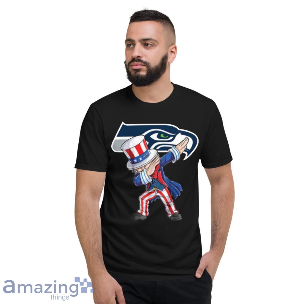 Seattle Seahawks NFL Football Dabbing Uncle Sam The Fourth of July For Fans T Shirt image Seattle Seahawks NFL Football Dabbing Uncle Sam The Fourth of July For Fans T Shirt - Short Sleeve T-Shirt