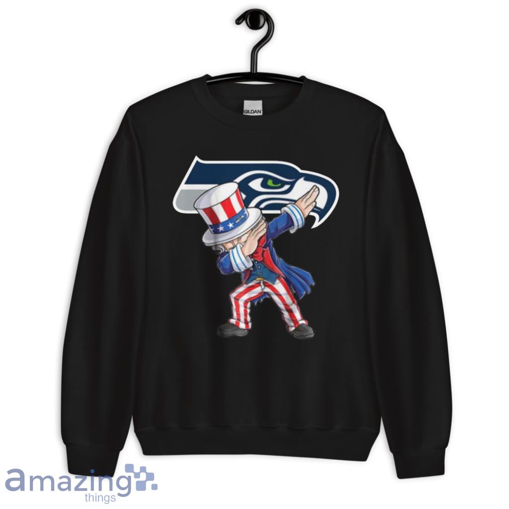 Seattle Seahawks NFL Football Dabbing Uncle Sam The Fourth of July For Fans T Shirt image Seattle Seahawks NFL Football Dabbing Uncle Sam The Fourth of July For Fans T Shirt - Unisex Crewneck Sweatshirt