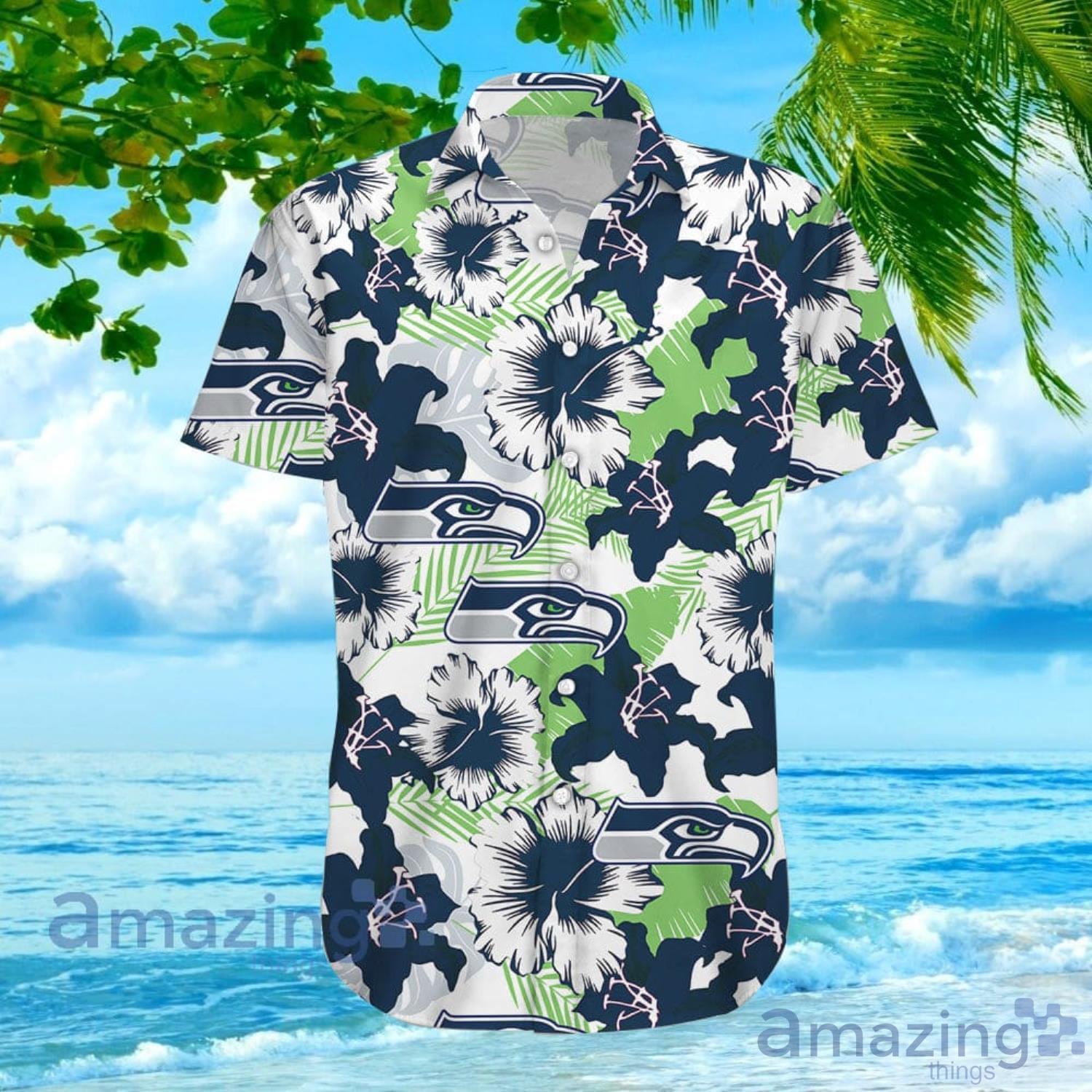 Seattle Seahawks NFL Hawaiian Shirt Custom Sea Shores Aloha Shirt - Trendy  Aloha