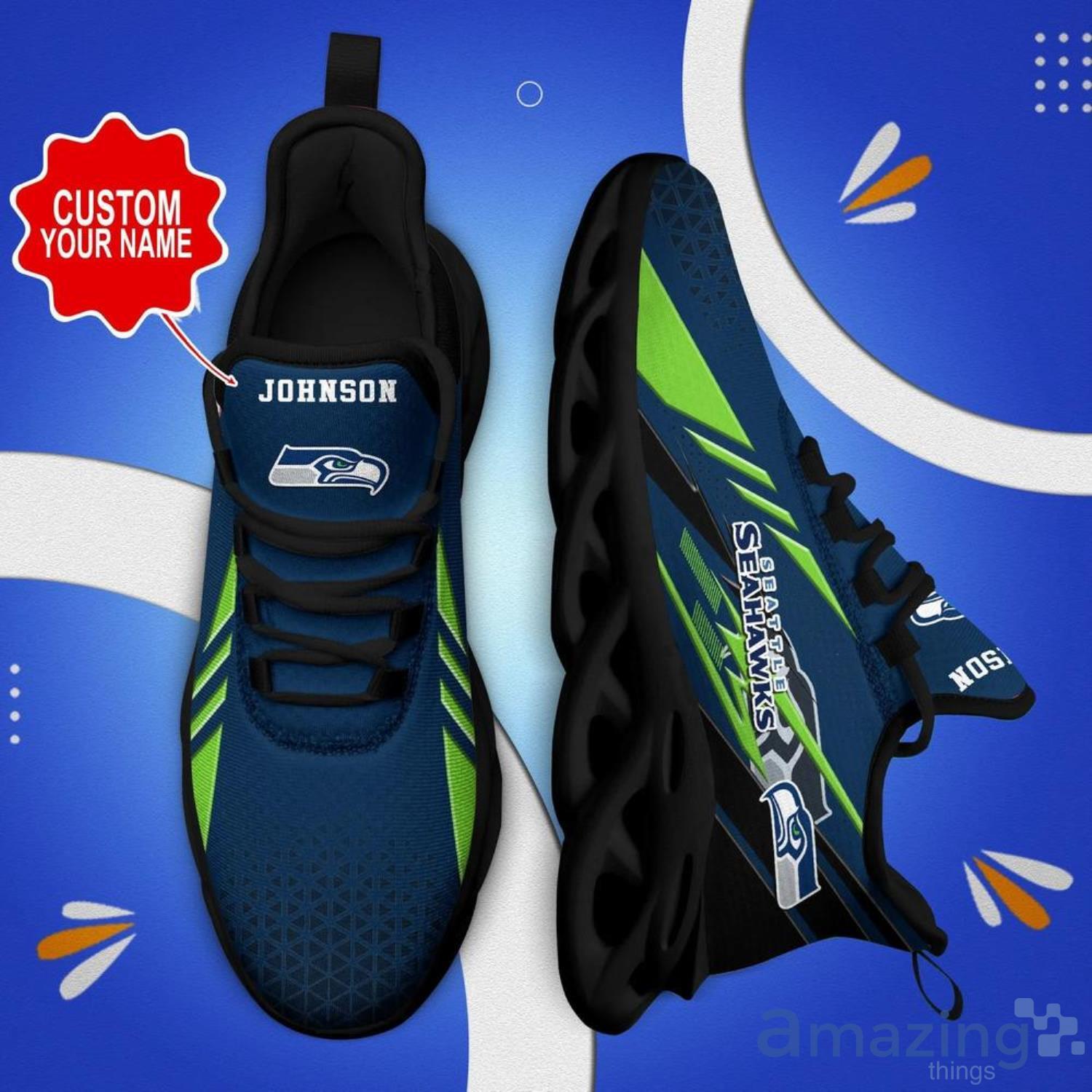 Seattle Seahawks NFL Max Soul Shoes Custom Name Sneakers Product Photo 1