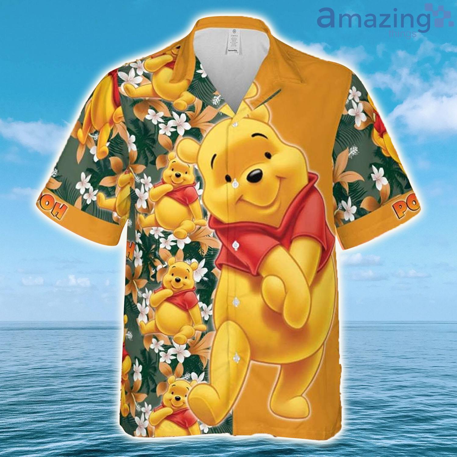 Shy Winnie The Pooh Floral Pattern Disney Hawaiian Shirt - Shy Winnie The Pooh Floral Pattern Disney Hawaiian Shirt