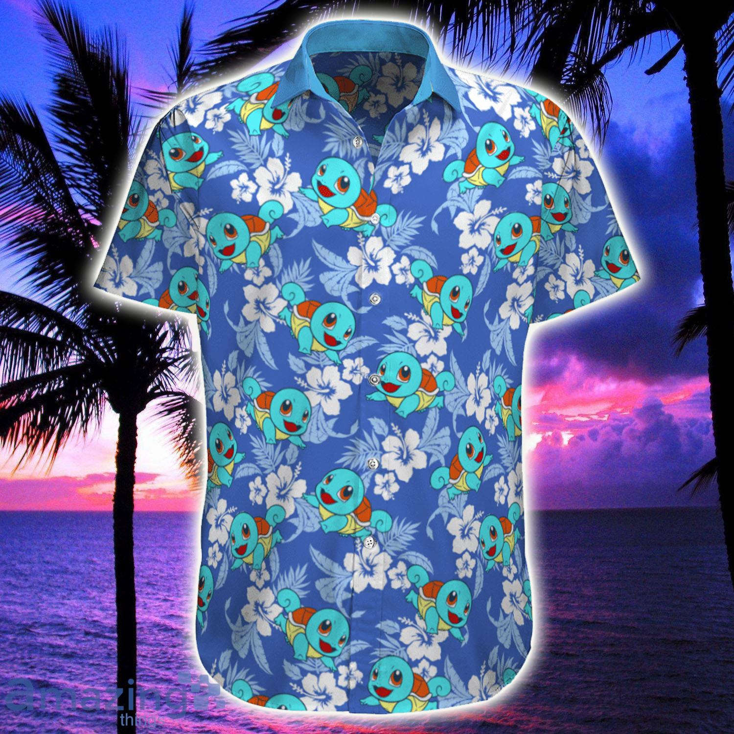 Squirtle Tropical Beach Pokemon Hawaiian Shirt - Squirtle Tropical Beach Pokemon Hawaiian Shirt