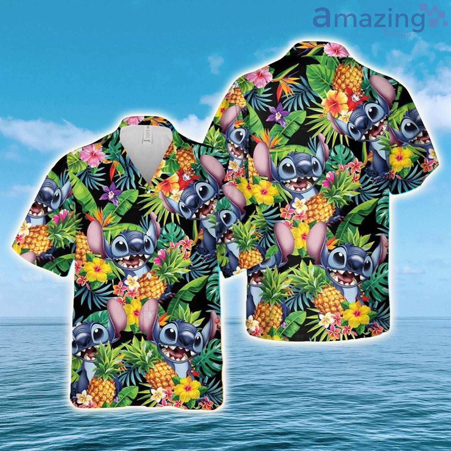 Stitch Cartoon Graphics Pineapple Disney Hawaiian Shirt - Stitch Cartoon Graphics Pineapple Disney Hawaiian Shirt