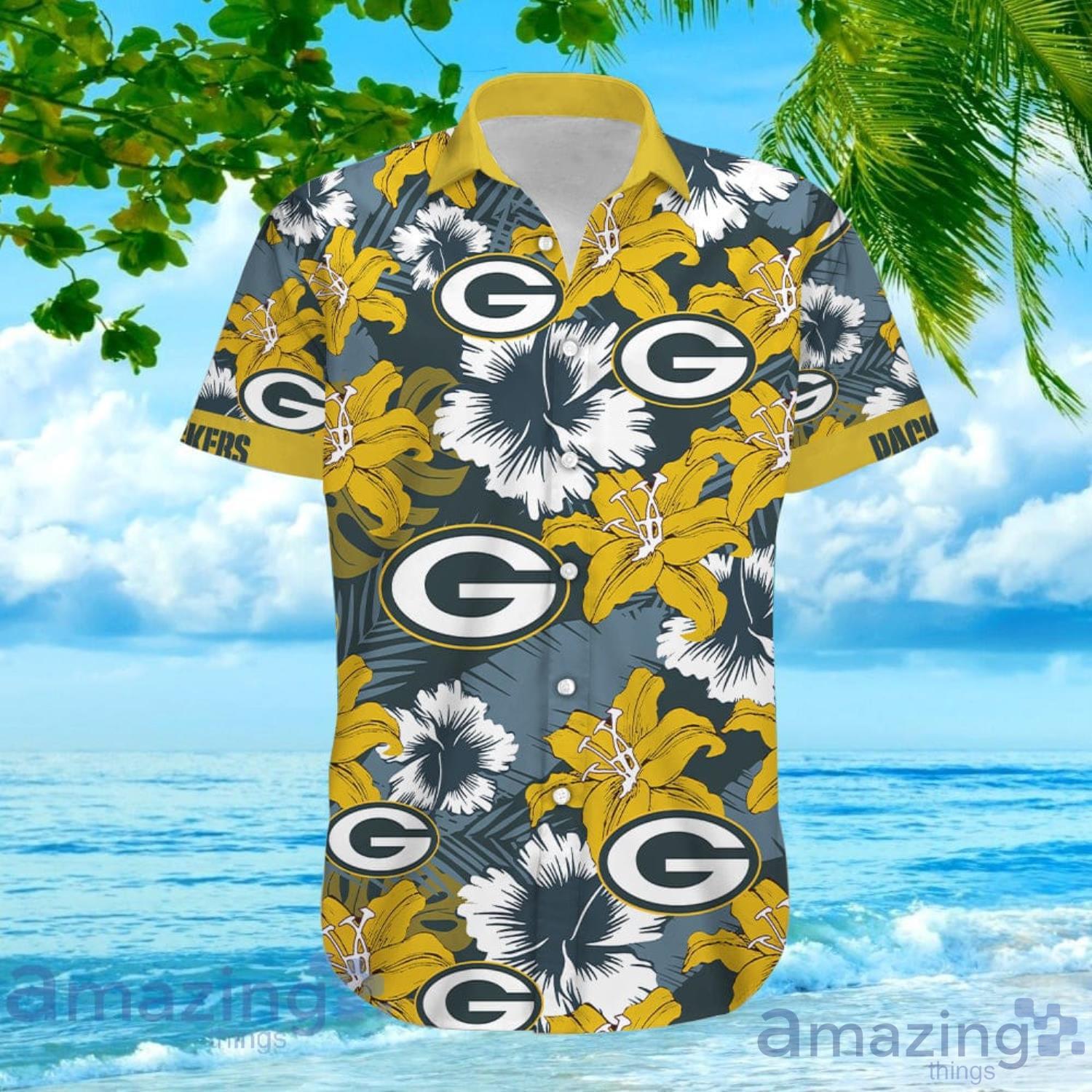 Green Bay Packers Floral Button Up Shirt