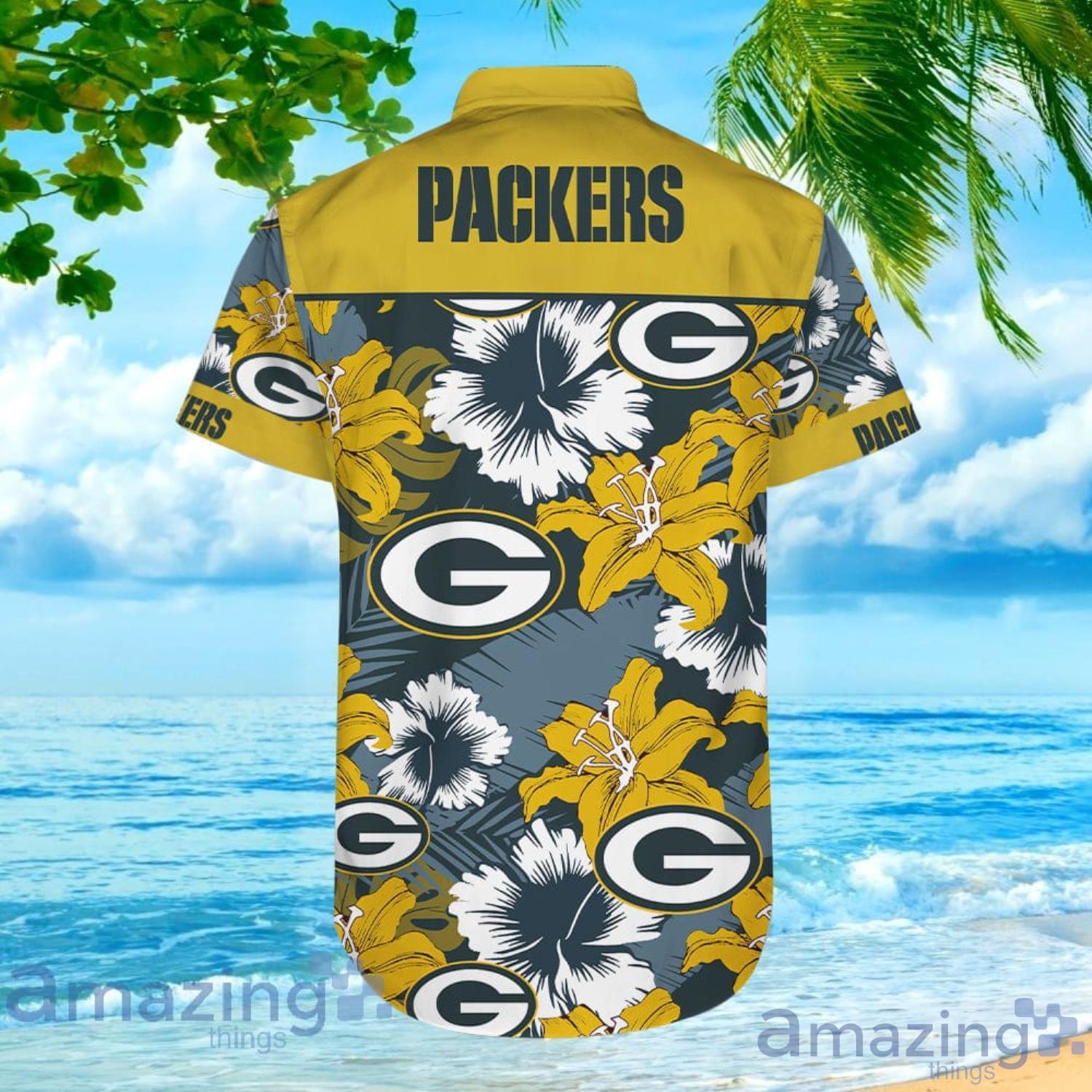 Tropical Flower Green Bay Packers Hawaiian Shirt For Men And Women Product Photo 1