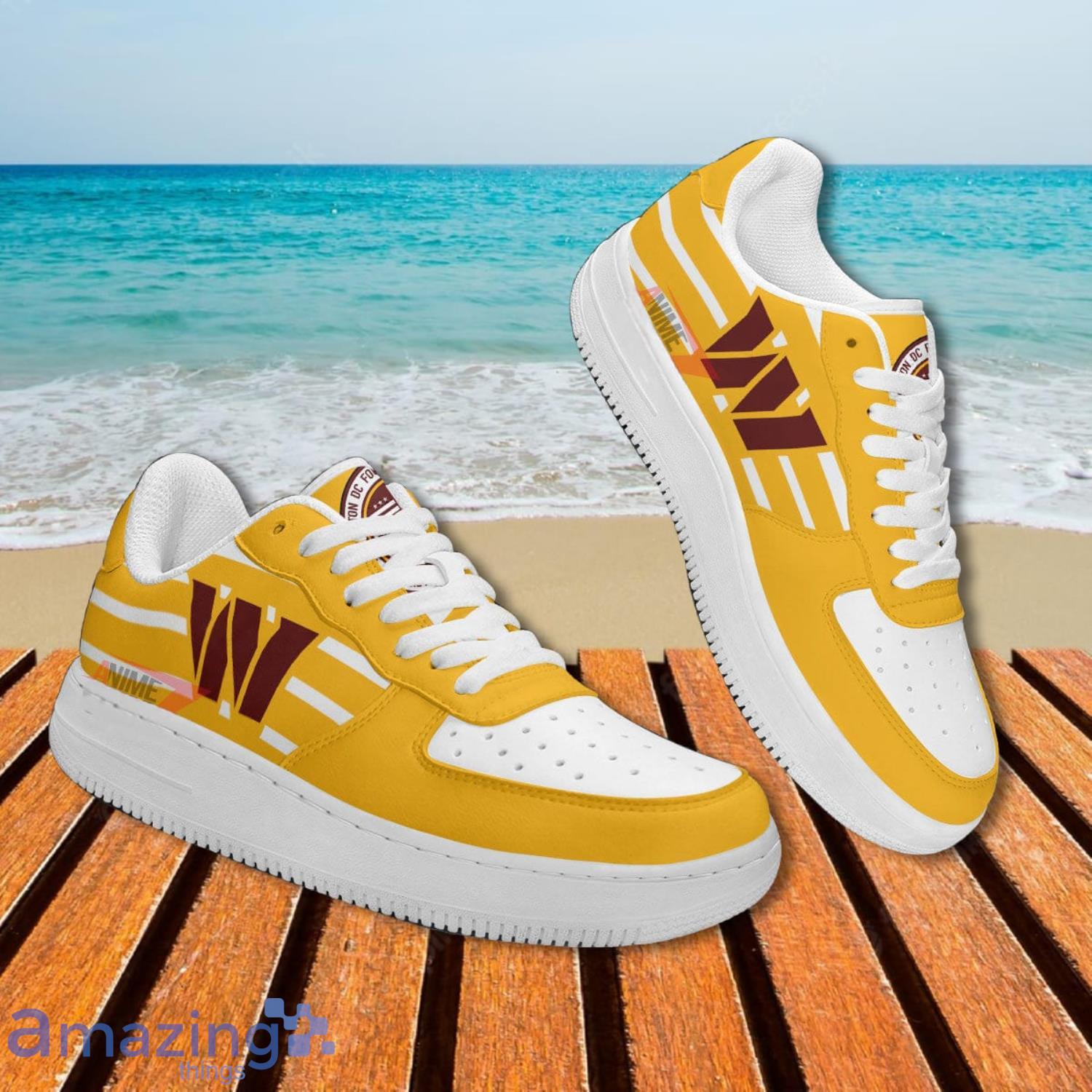 Washington Commanders NFL Yellow Air Force Shoes Gift For Fans Product Photo 3
