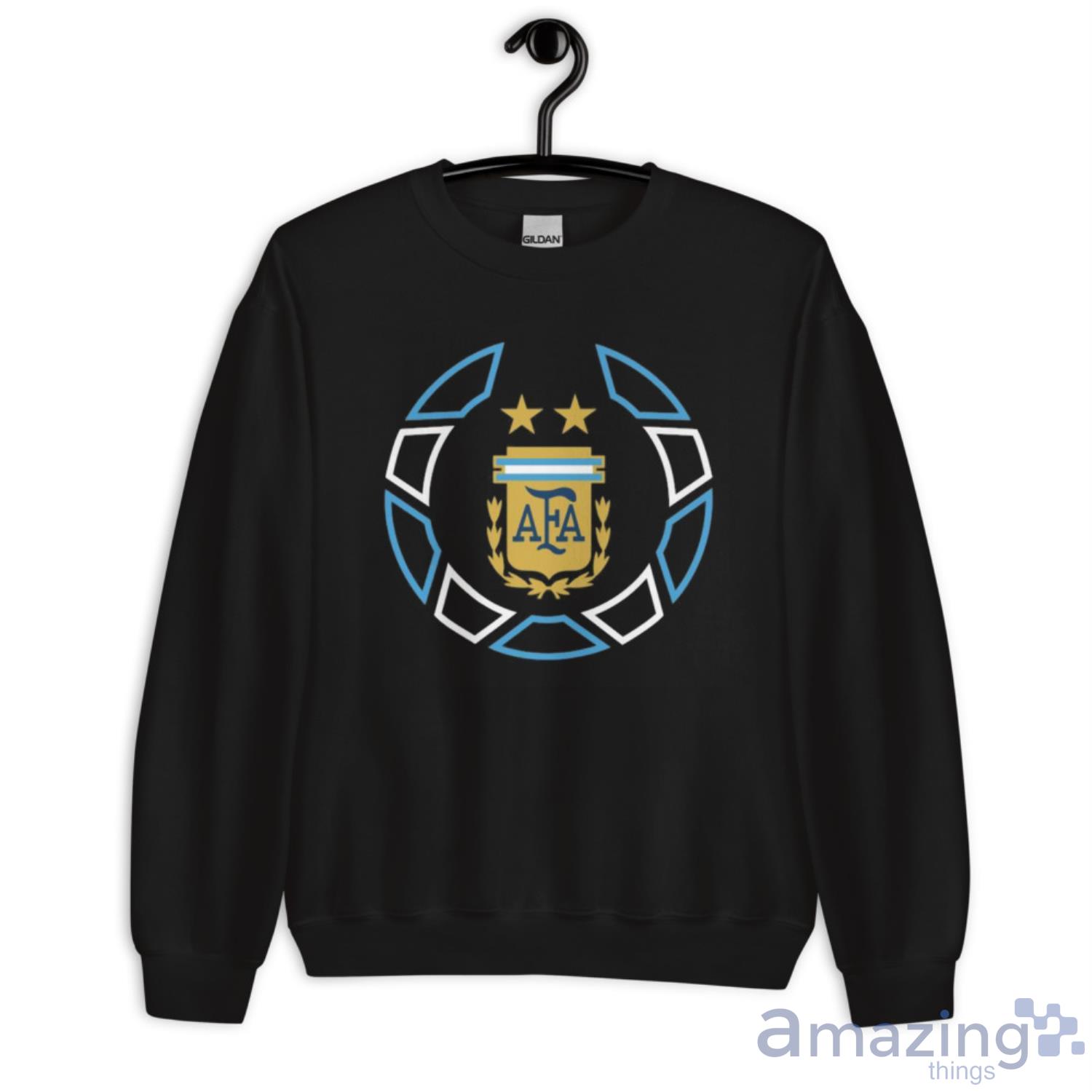 World cup 2022 Argentina national team ball crest black t shirt image World cup 2022 Argentina national team ball crest black t-shirt - Unisex Crewneck Sweatshirt