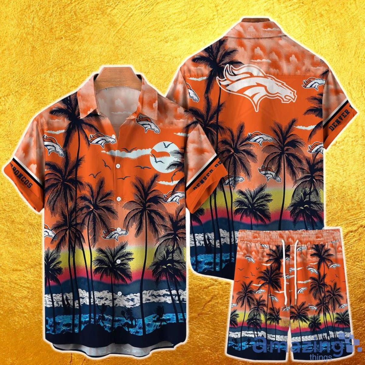 Denver Broncos NFL Hawaiian Shirt And Short Tropical Pattern This Summer Shirt New Gift For Best Fan Product Photo 1