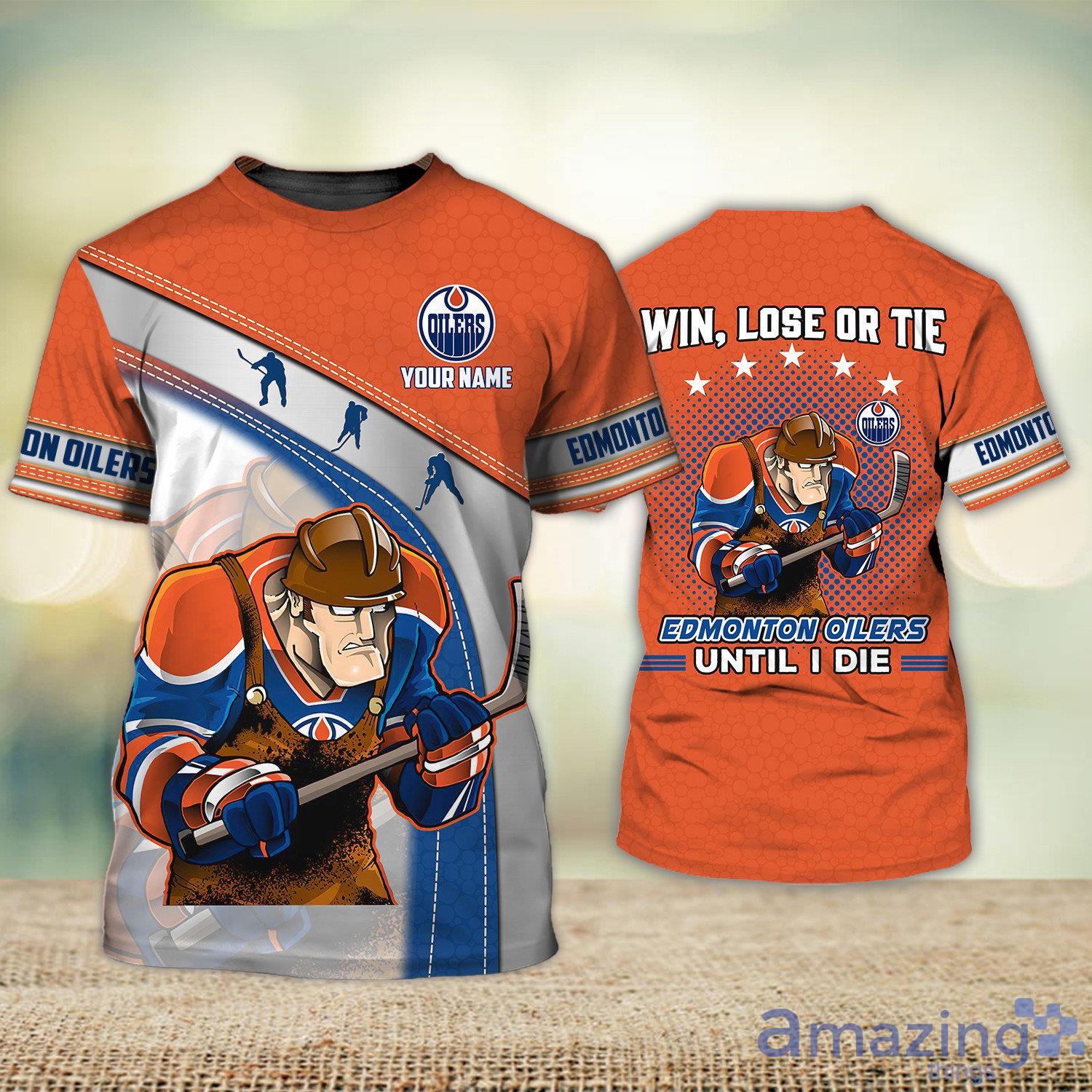 Personalized Name Edmonton Oilers 3D T-Shirt For Men Women - T