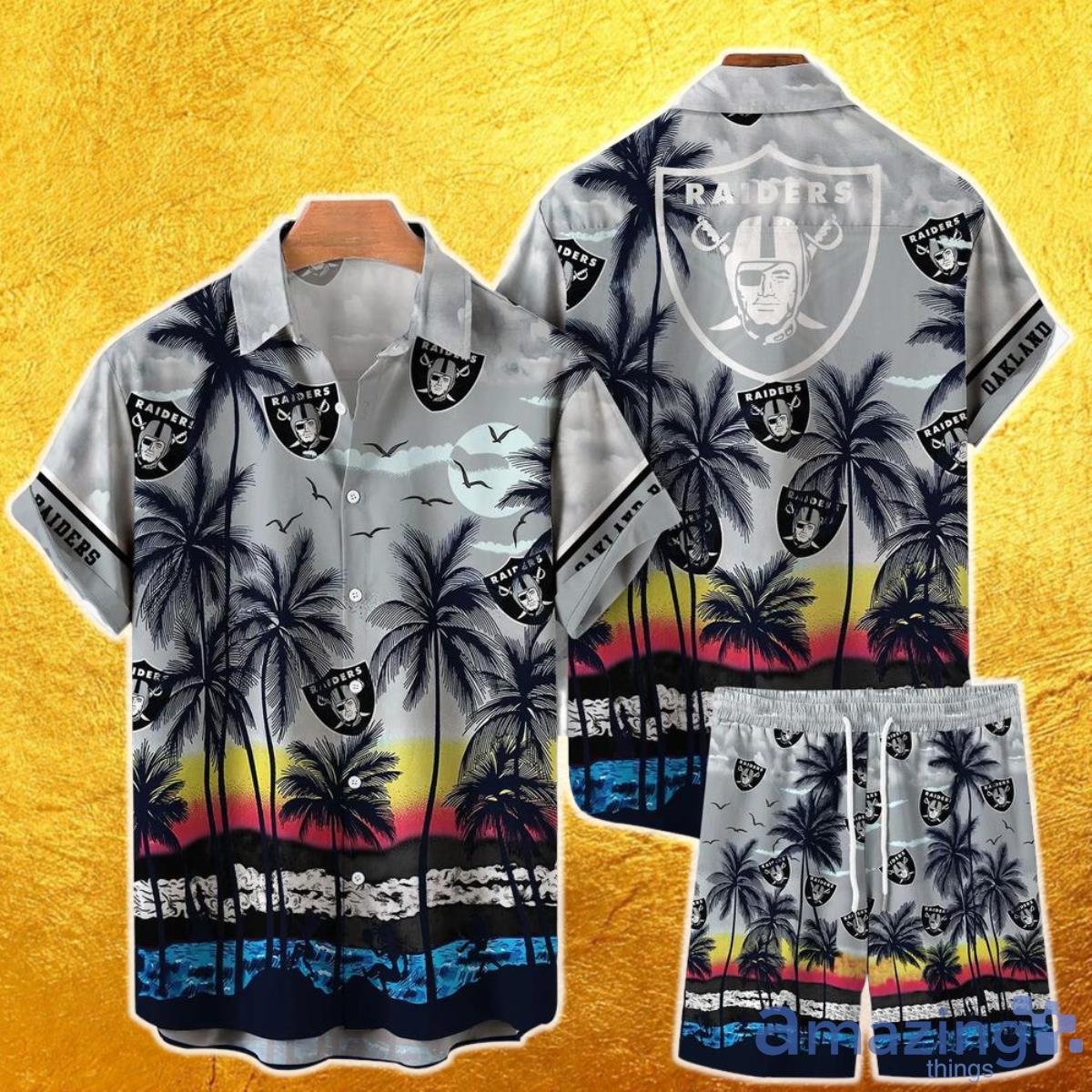 Las Vegas Raiders NFL Hawaiian Shirt And Short Tropical Pattern This Summer Shirt New Gift For Best Fan Product Photo 1