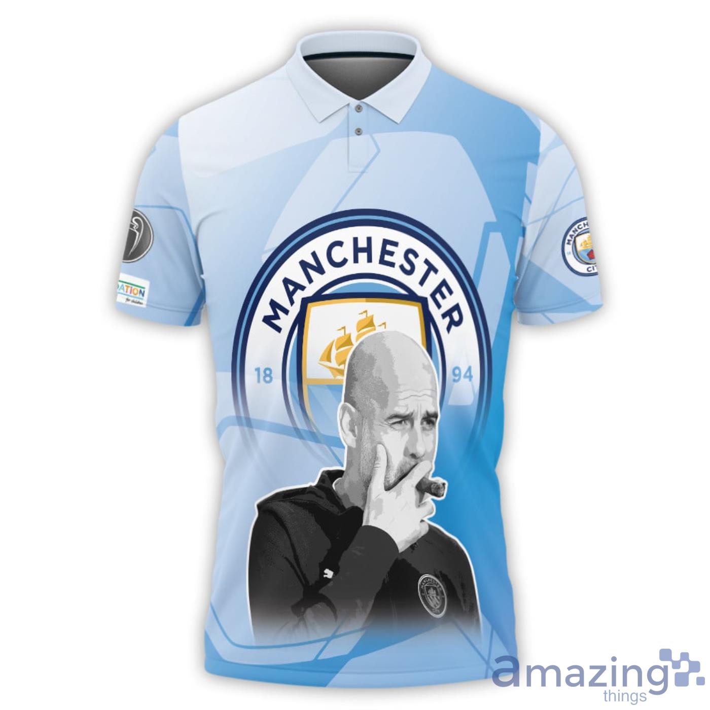 Manchester City Uefa Champion League 2023 Print 3D Mens Polo Shirt Product Photo 2